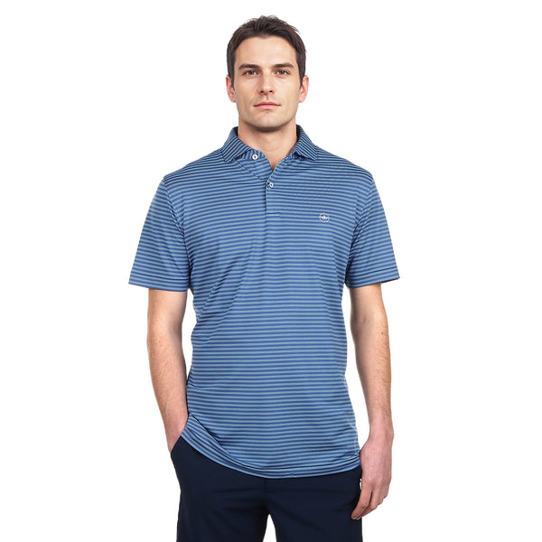 Peter Millar Mezzo Performance Mesh Golf Polo Shirt - Ocean Blue