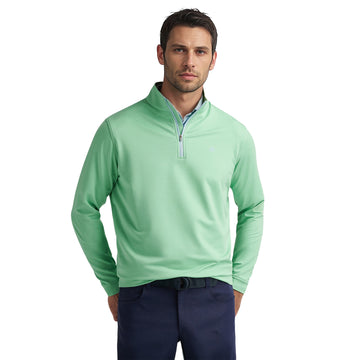 Peter Millar Perth Melange Performance 1/4 Zip Pear Tart