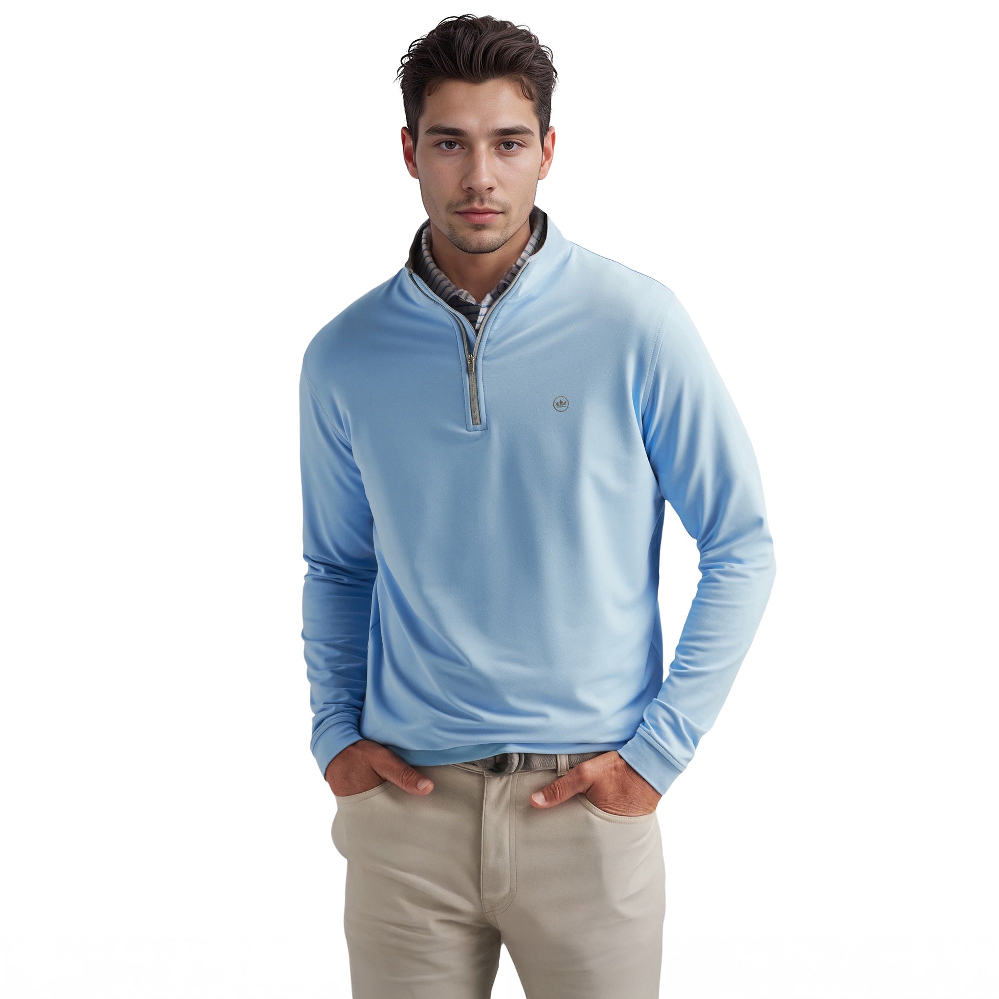 Peter Millar Perth Performance 1/4 Zip Cottage Blue 