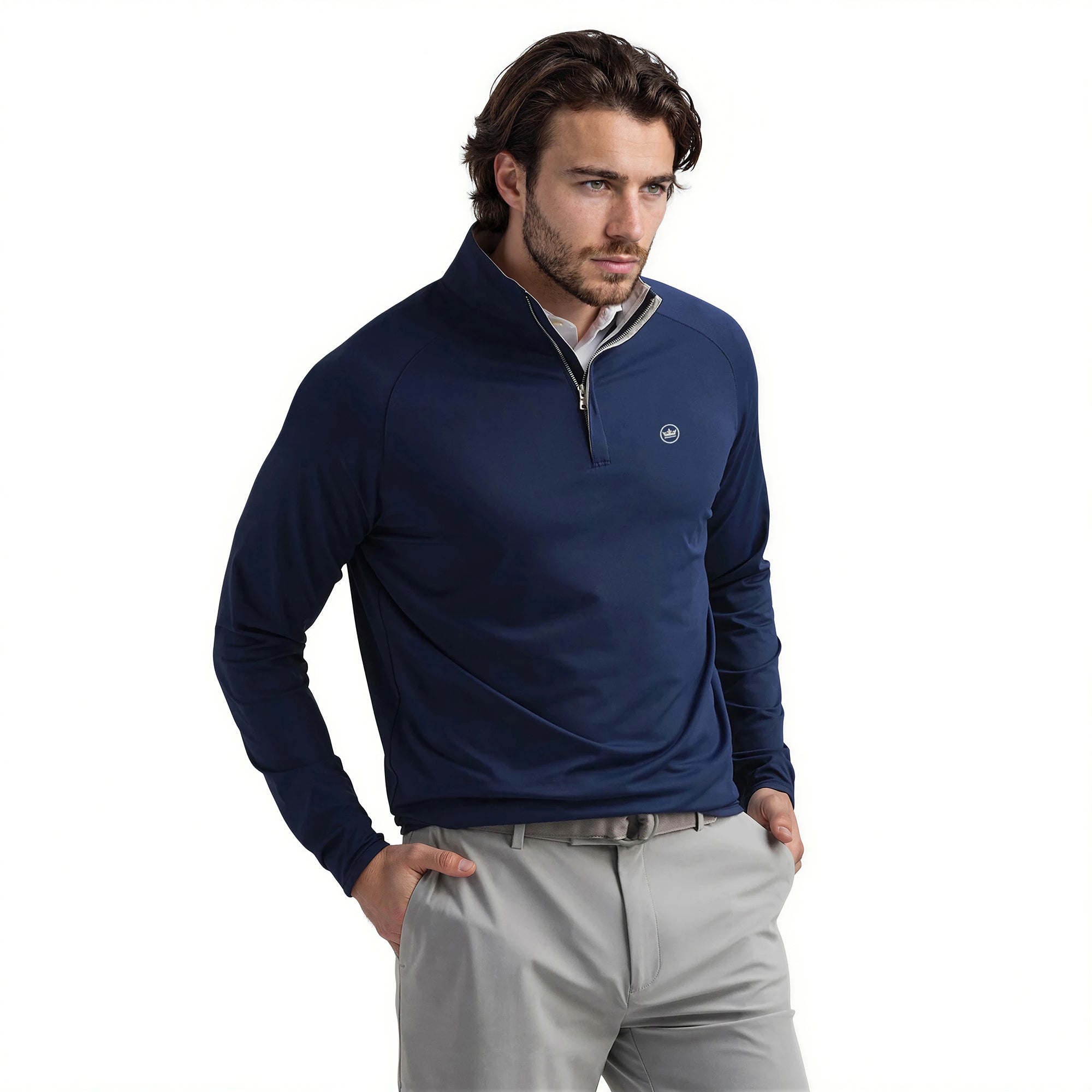 Peter Millar Stealth Performance 1/4 Zip - Navy - ME0XK60-NAV