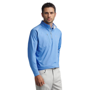 Peter Millar Verge Performance 1/4 Zip Blue Sea