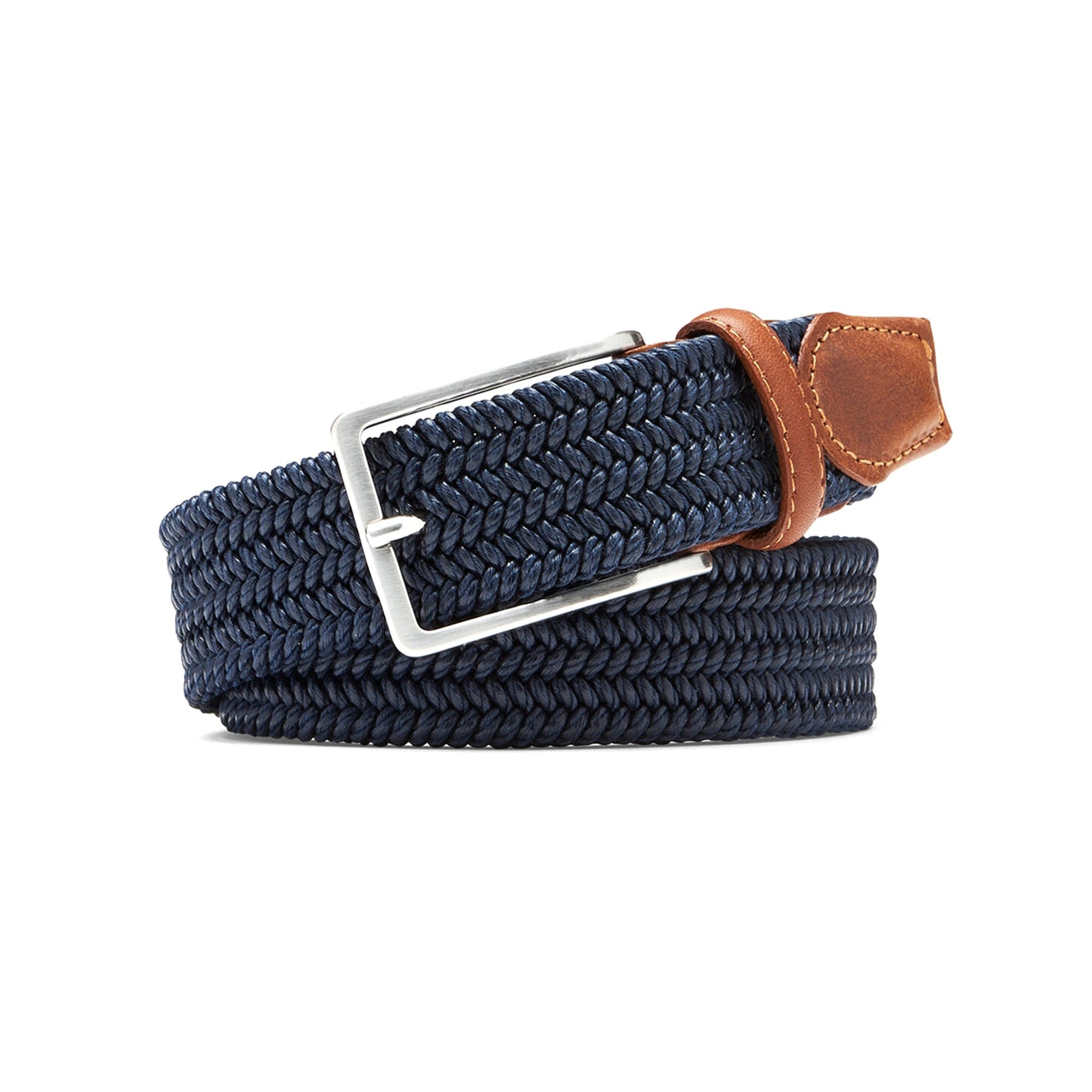Peter Millar Waxed Braided Belt Navy