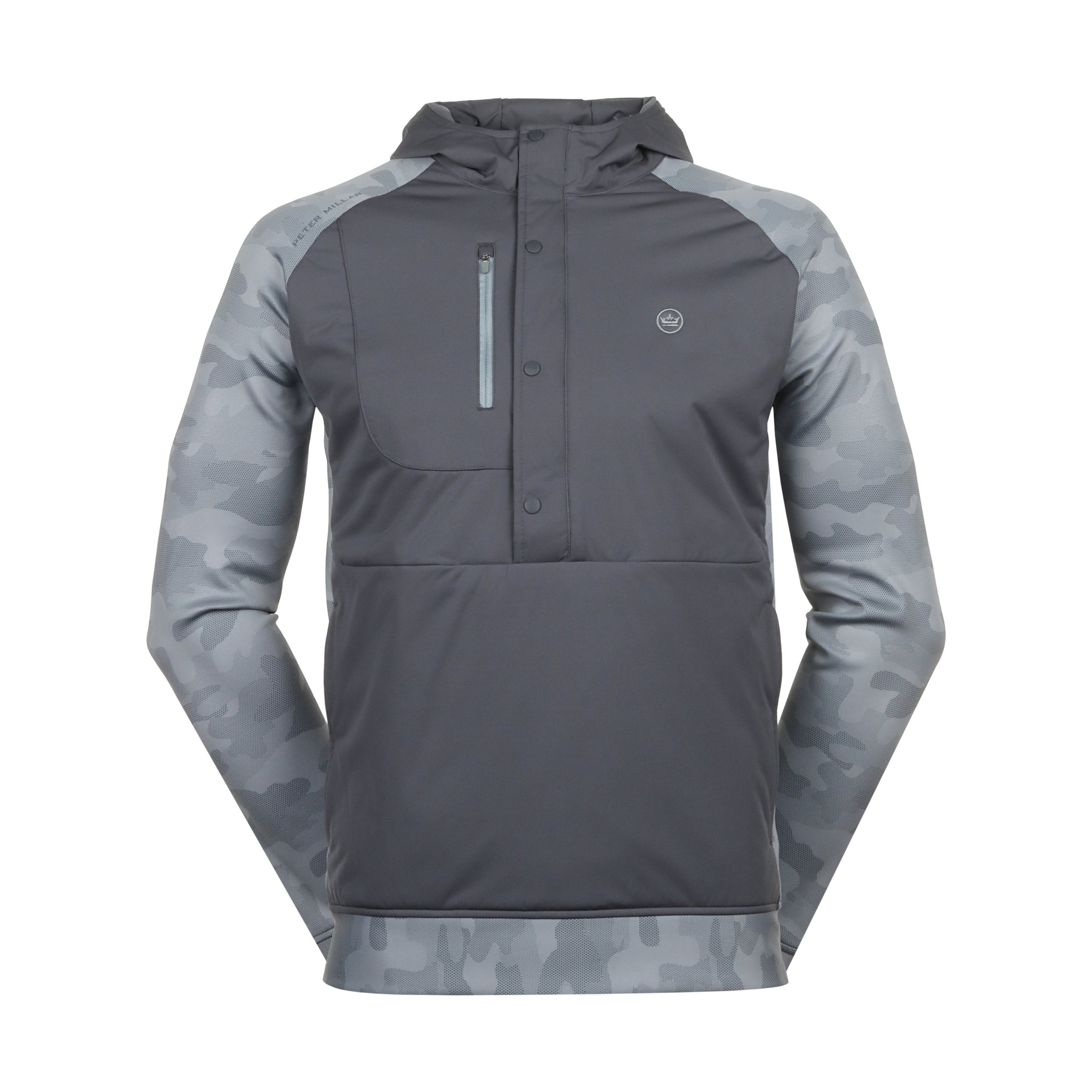 Peter Millar Weld Half Snap Hoodie Iron
