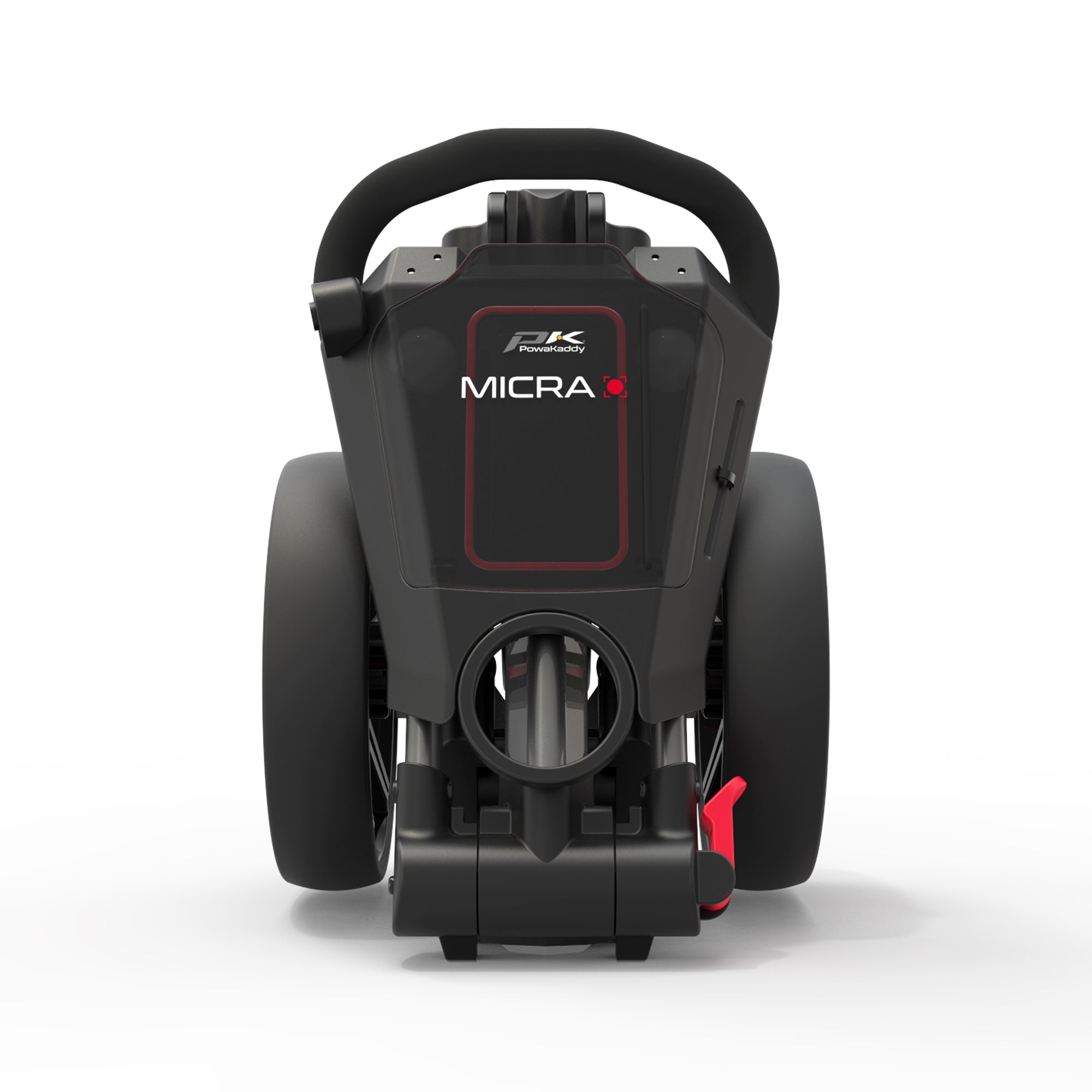 PowaKaddy Micra Push Cart Trolley Gunmetal/Red