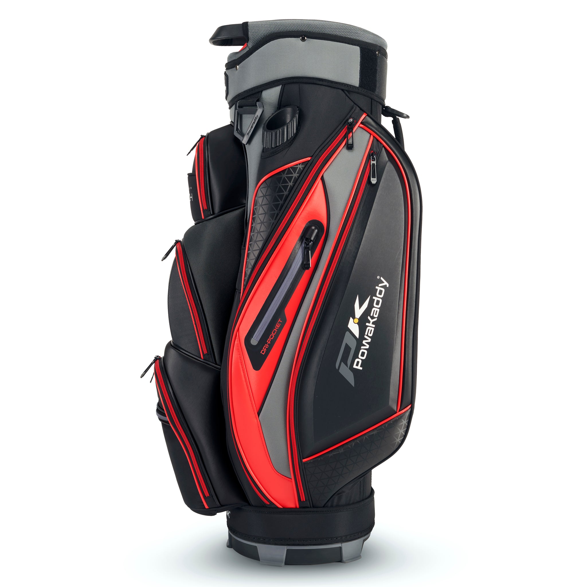 PowaKaddy Premium Tech Cart Bag Gunmetal Black Red 02782 04 01 Function18