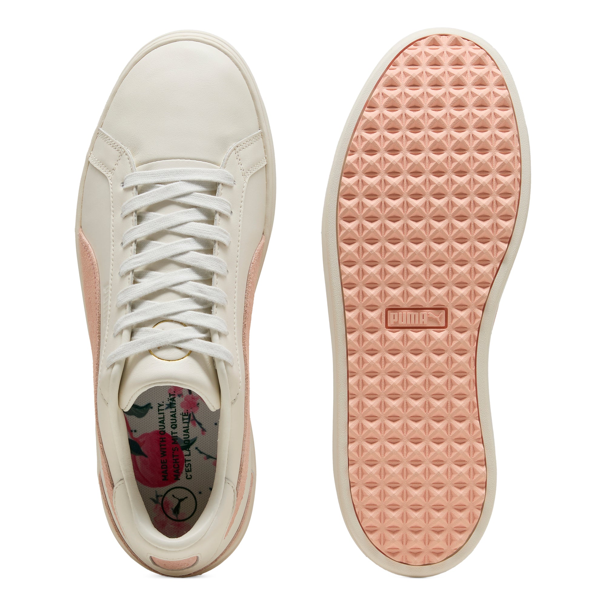 Puma Clyde G Peaches LE Golf Shoes Warm White/Tropical Peach 01