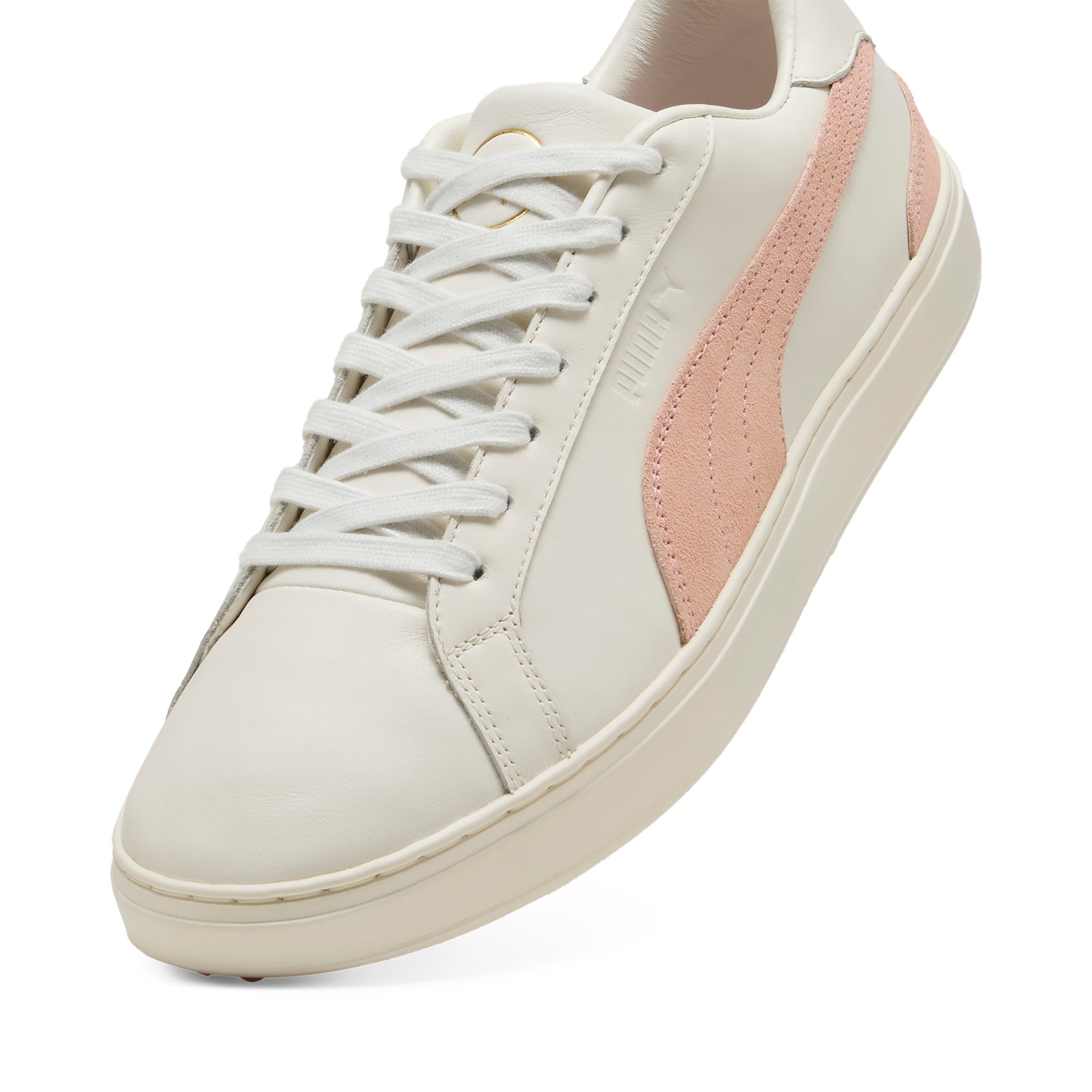 Puma Clyde G Peaches LE Golf Shoes Warm White/Tropical Peach 01