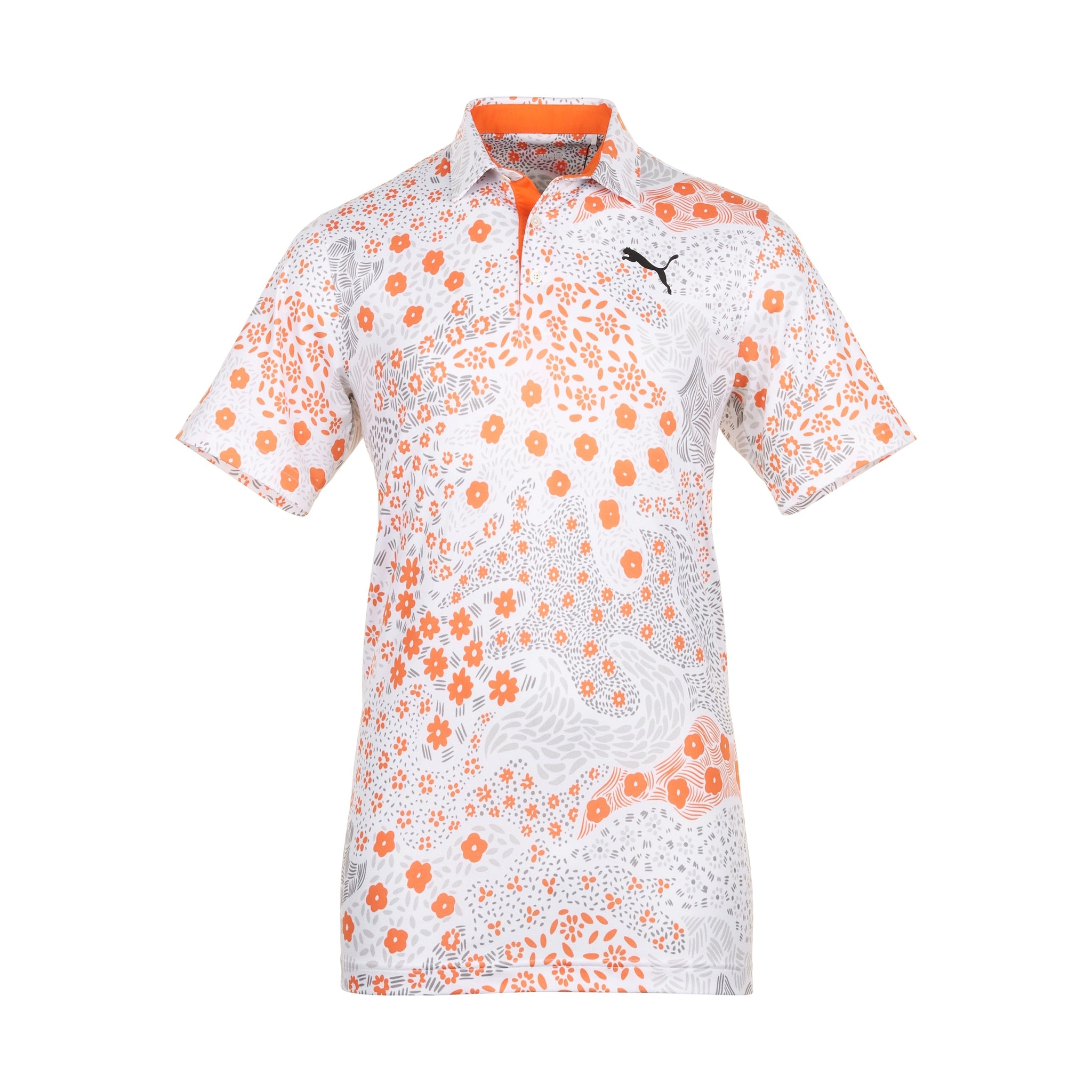 Puma Golf Bloom Polo Shirt White Glow/Rickie Orange 04