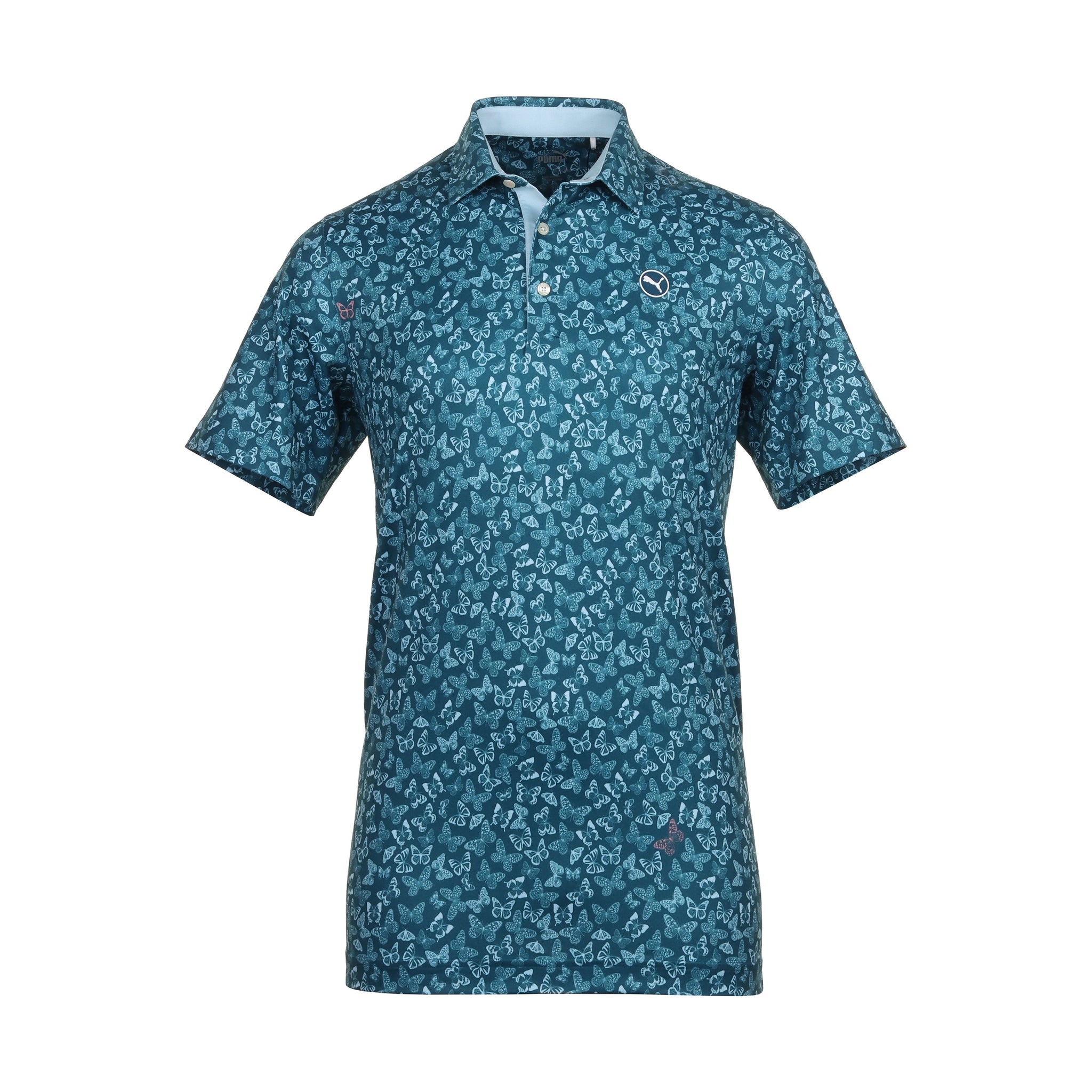 Puma Golf Butterflies Polo Shirt Ocean Tropic/Zen Blue 02