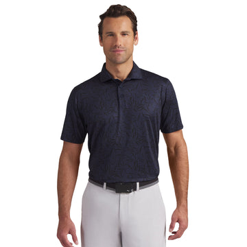 Puma Golf Cloudspun Marine Botanical Polo Shirt