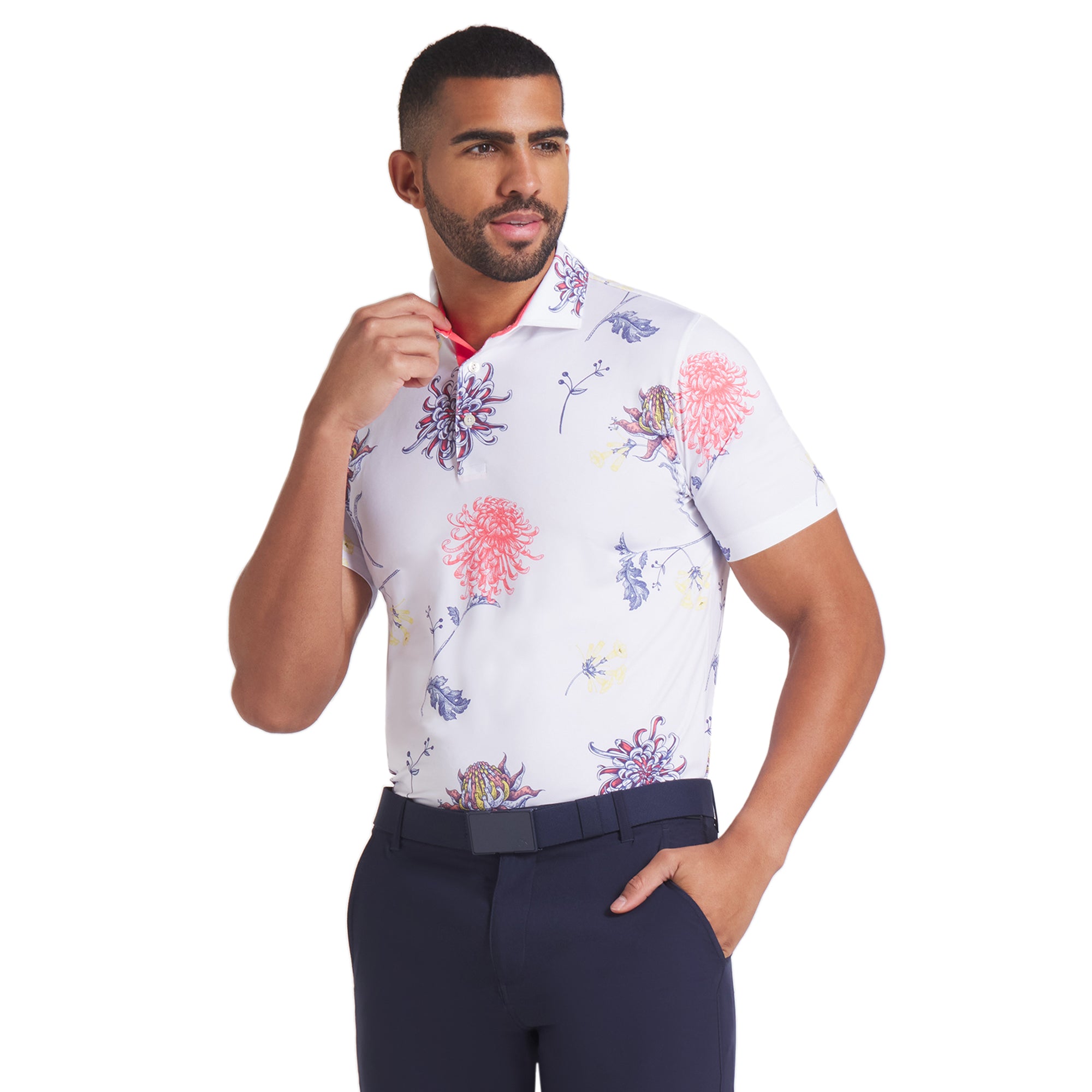 Puma Golf Dahlia Polo Shirt White Glow/Peach Frost 02