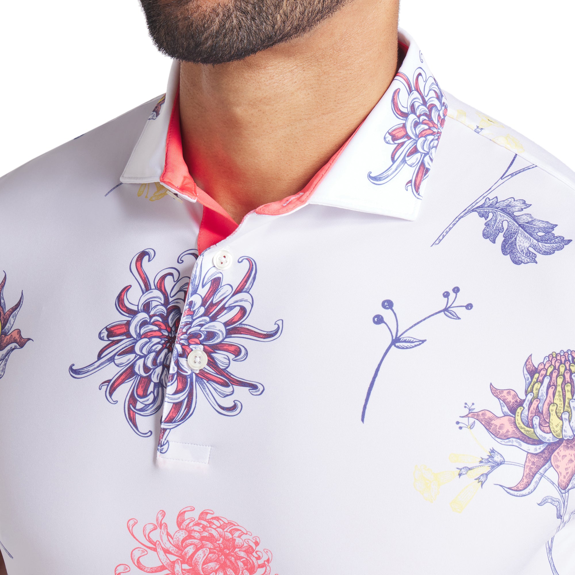 Puma Golf Dahlia Polo Shirt White Glow/Peach Frost 02