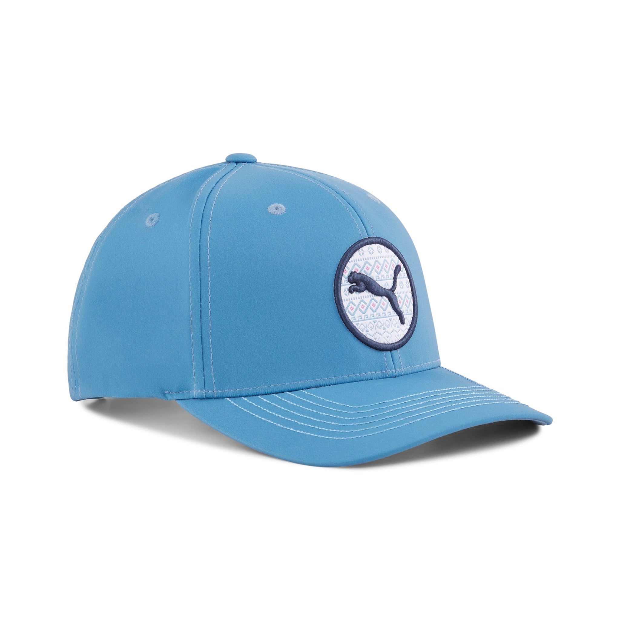 Puma Golf Fair Isle Tech Snapback Cap Blue Horizon 01