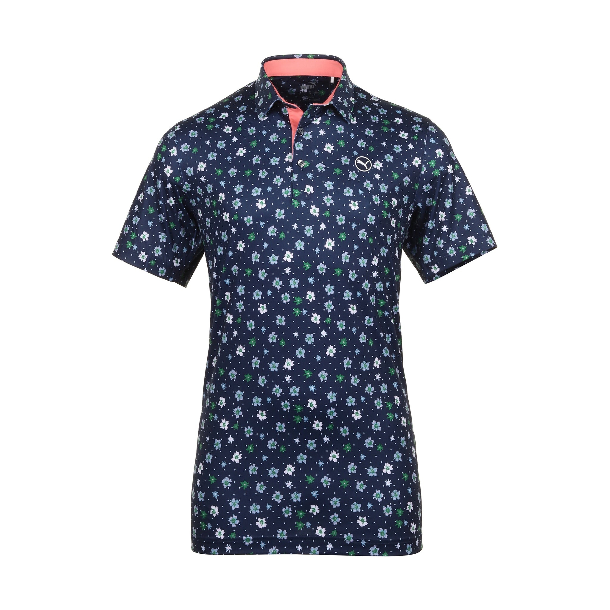 Puma Golf Floral Polo Shirt 628067 Deep Navy Vine 02 Function18 Restrictedgs