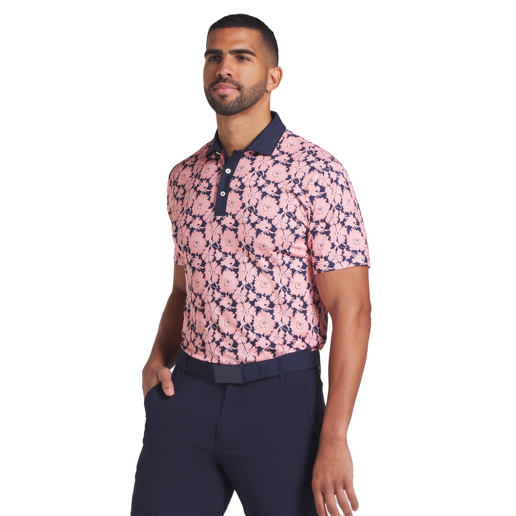 Puma Golf Flower Fields Pique Polo Shirt