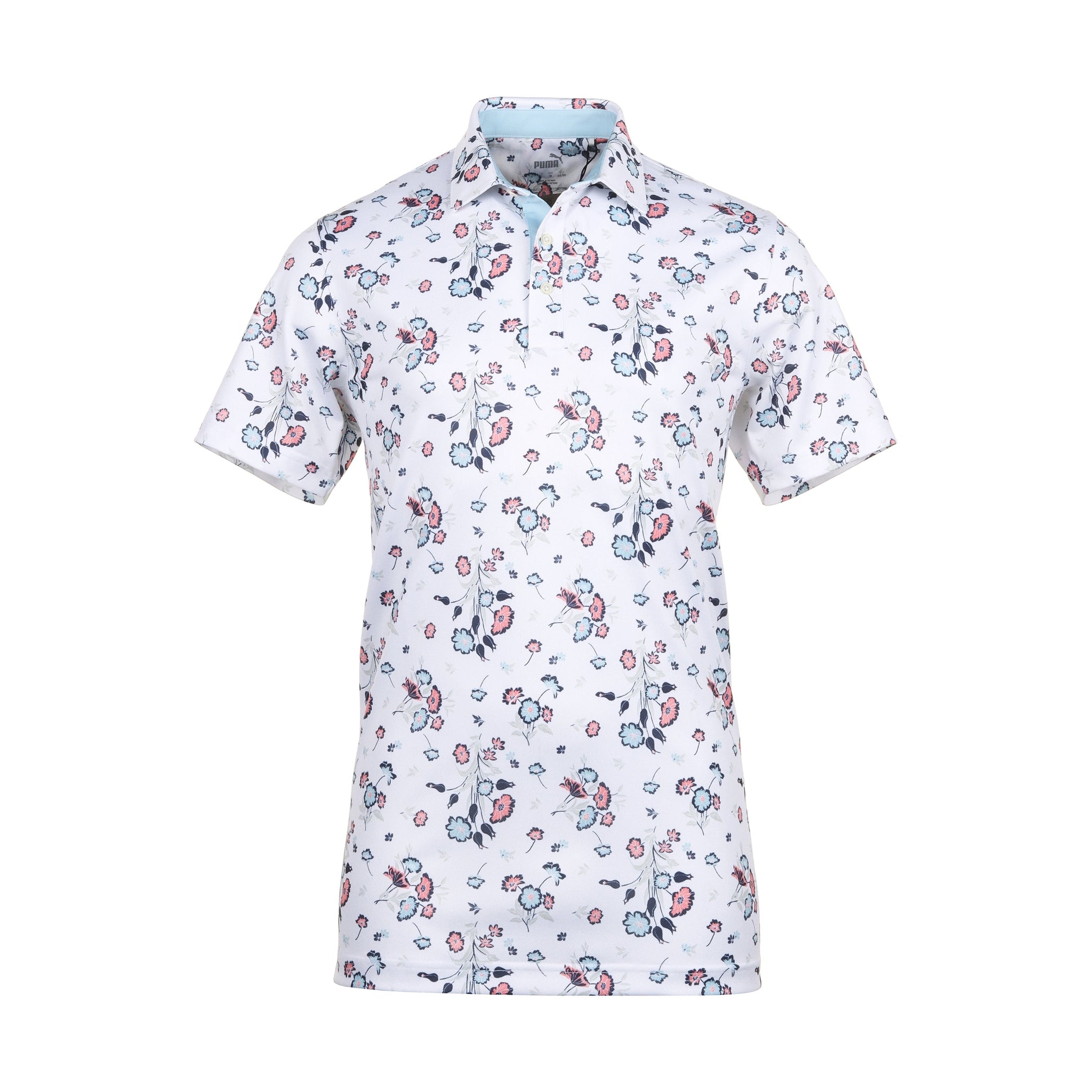 Puma Golf Heirloom Pique Polo Shirt White Glow/Silver Sky 02