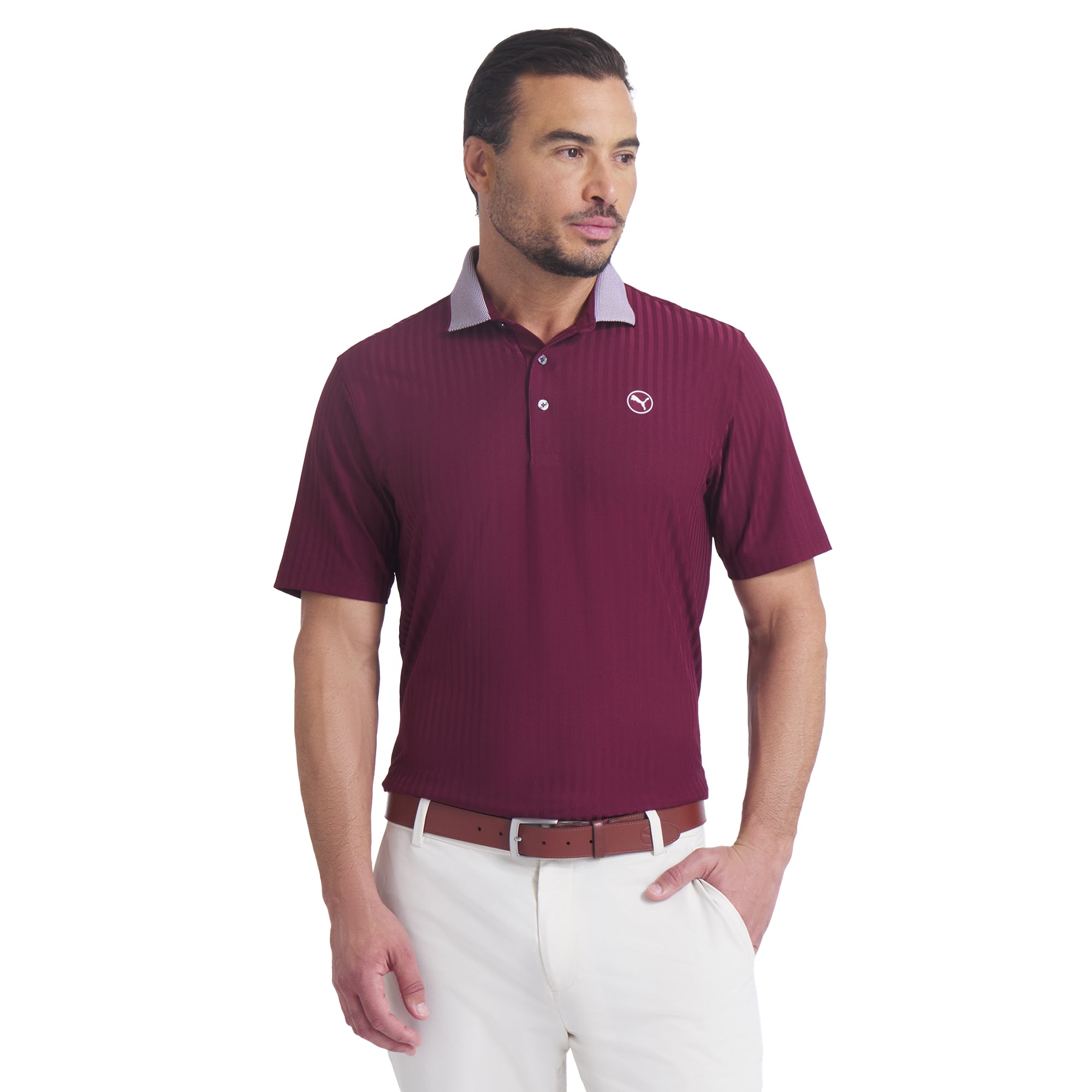 Puma Golf MATTR Stripe Jacquard Polo Shirt