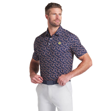 Puma Golf Paradise Polo Shirt Deep Navy/Sunny Yellow 01