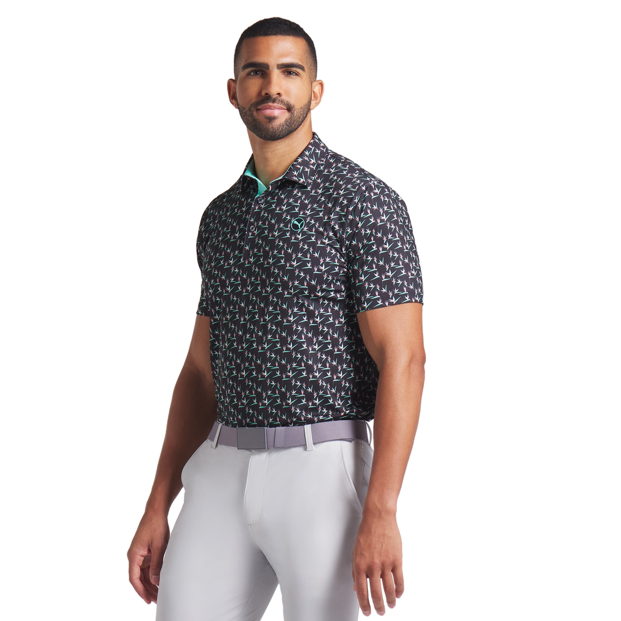 Puma Golf Paradise Polo Shirt Puma Black/Aquatic 03