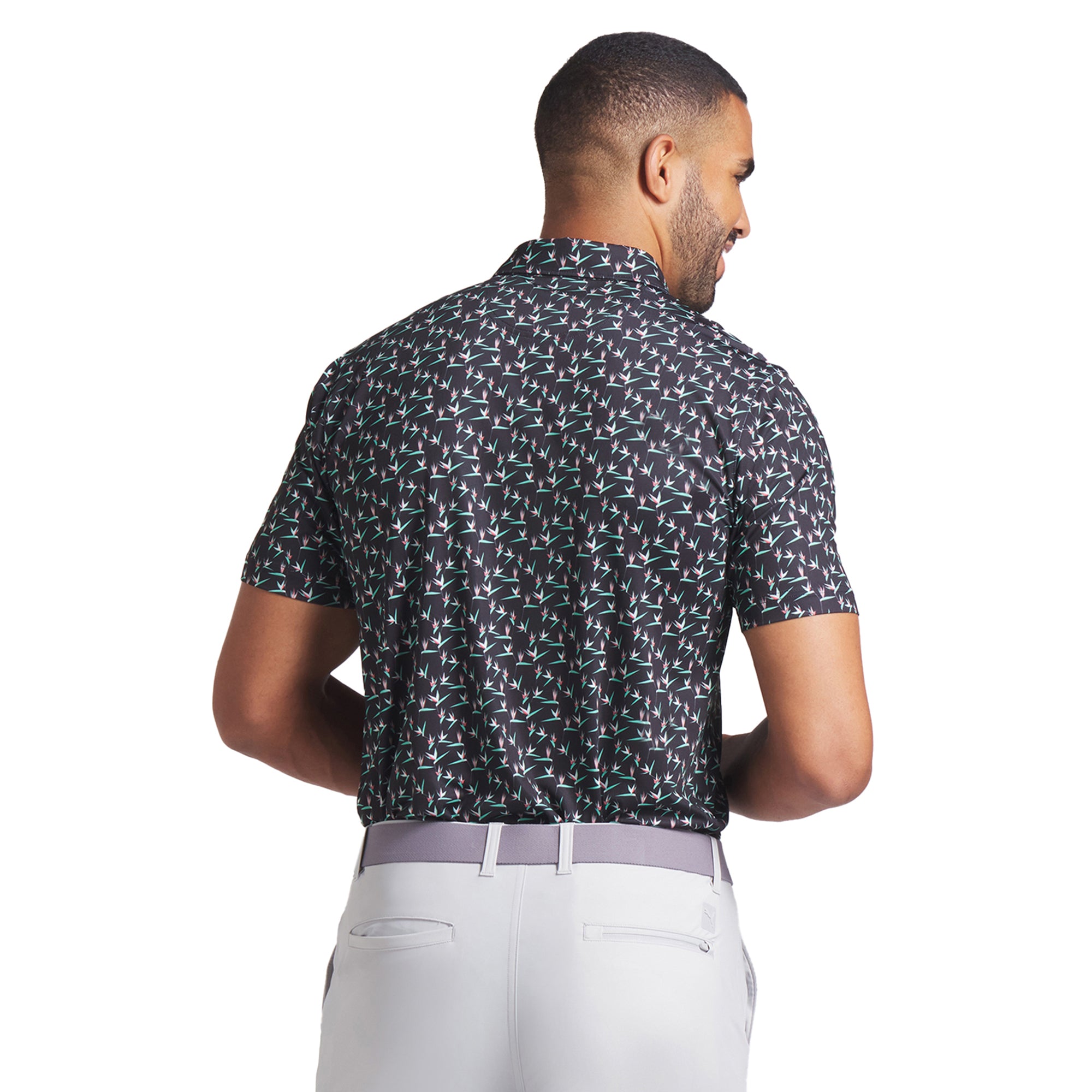 Puma Golf Paradise Polo Shirt Puma Black/Aquatic 03