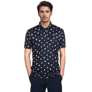 Puma Golf Pure 2.0 Birdies Polo Shirt Deep Navy/White Glow 01