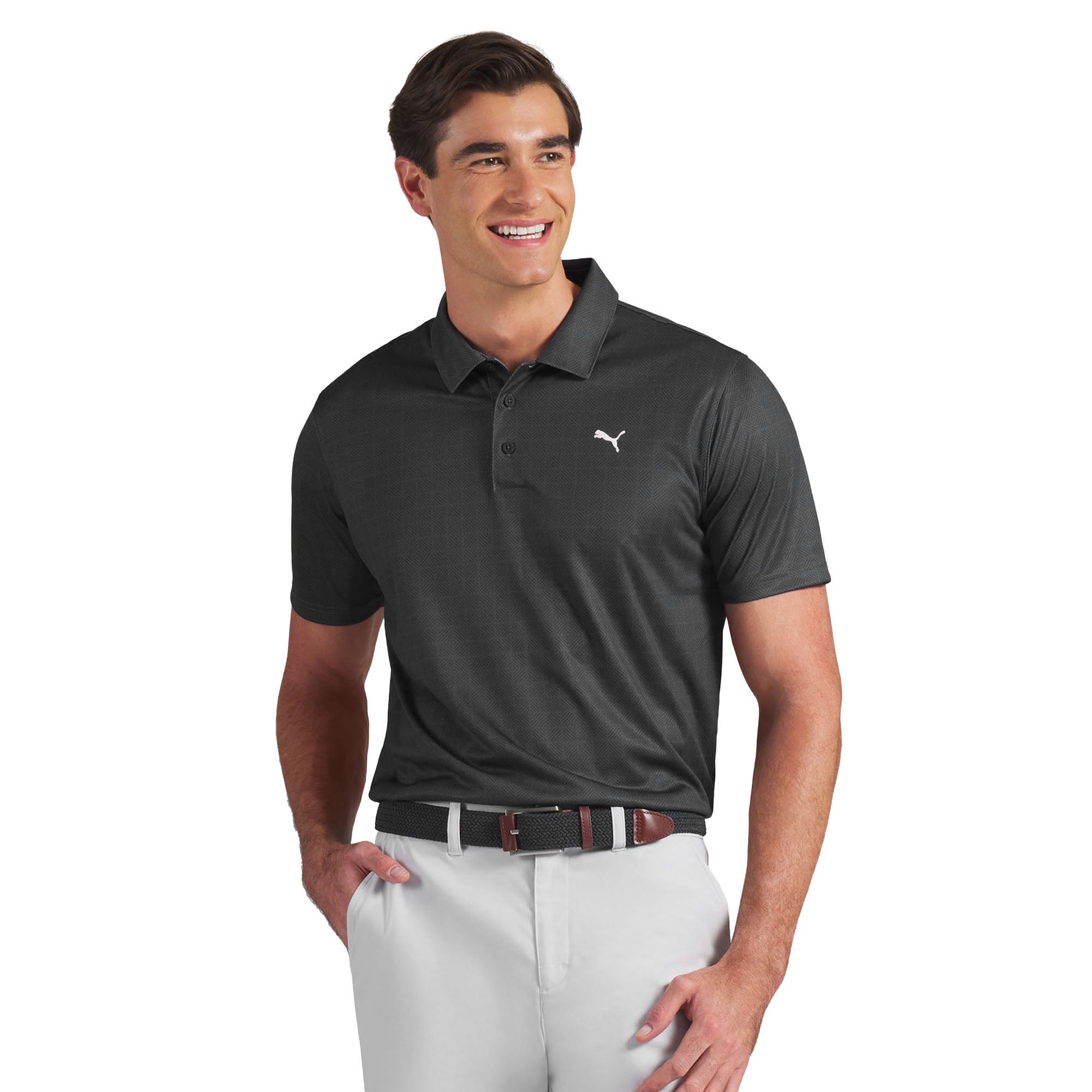 Puma Golf Pure 2.0 Geo Diamond Polo Shirt - Dark Indigo 02