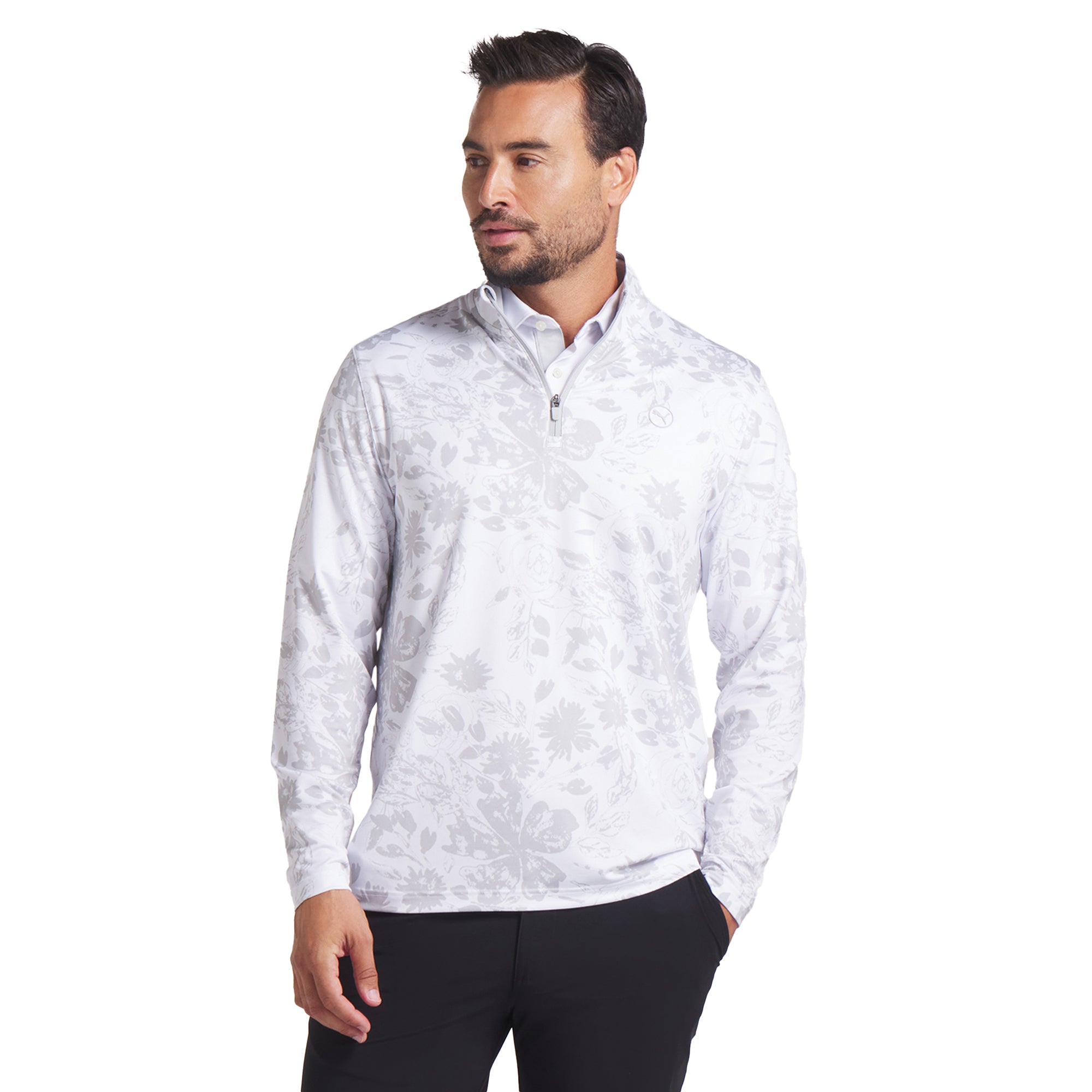 Puma Golf Pure 2.0 Rose 1/4 Zip White Glow/Ash Grey 03