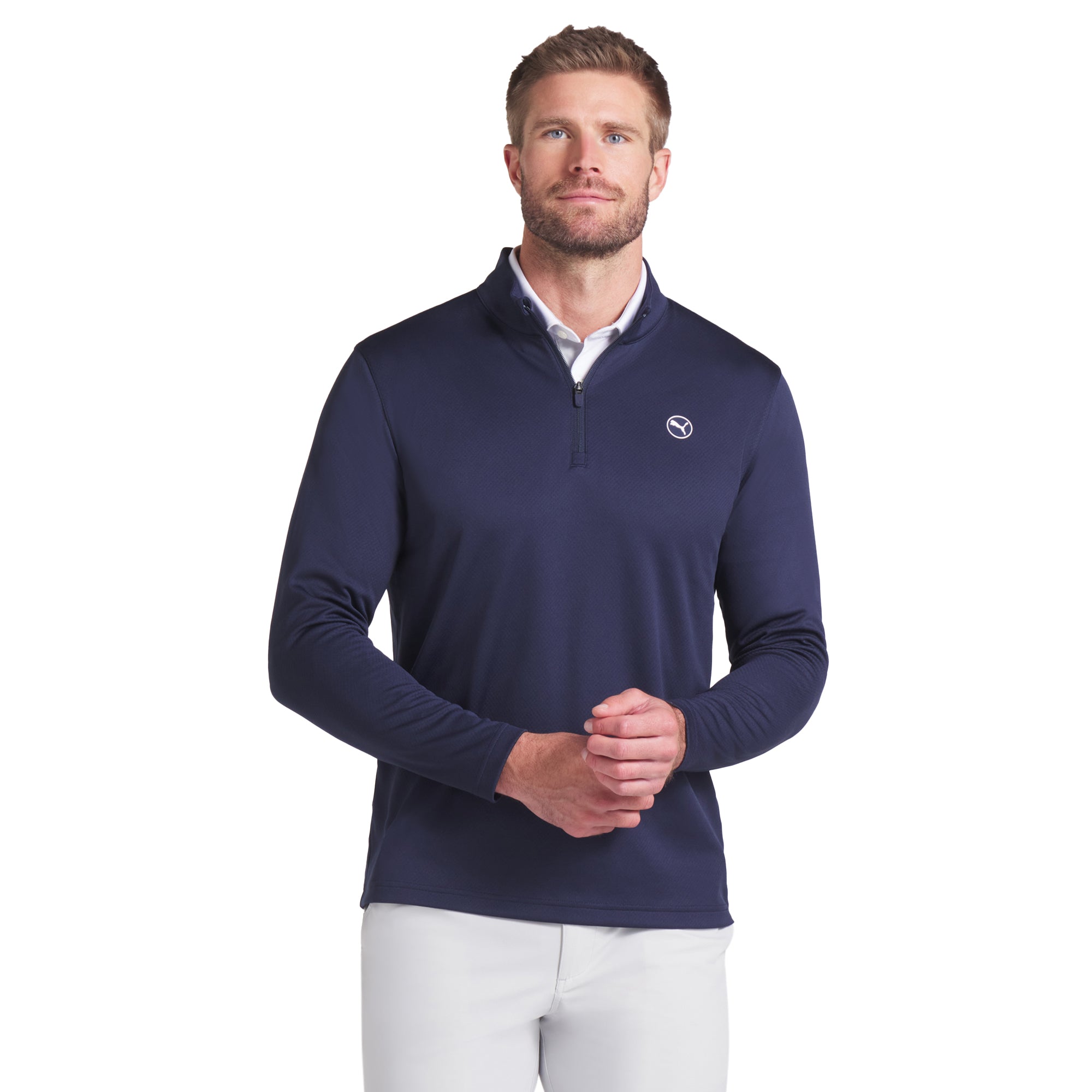 Puma Golf Pure 2.0 Texture 1/4 Zip Deep Navy 02