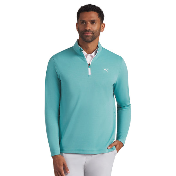 Puma Golf Pure 3.0 Textured 1/4 Zip - Mint Tea/White Glow 03
