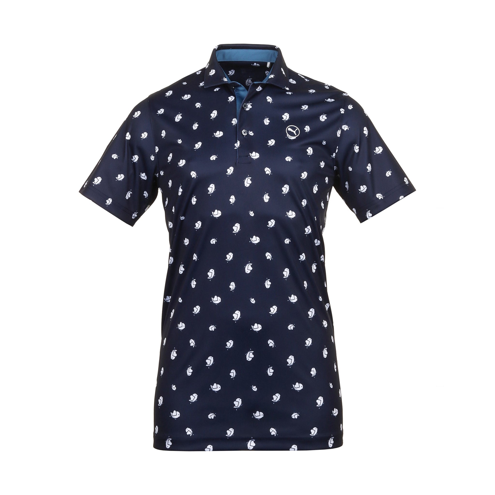 Puma Golf Pure Love Birdies Polo Shirt Deep Navy/White Glow 01