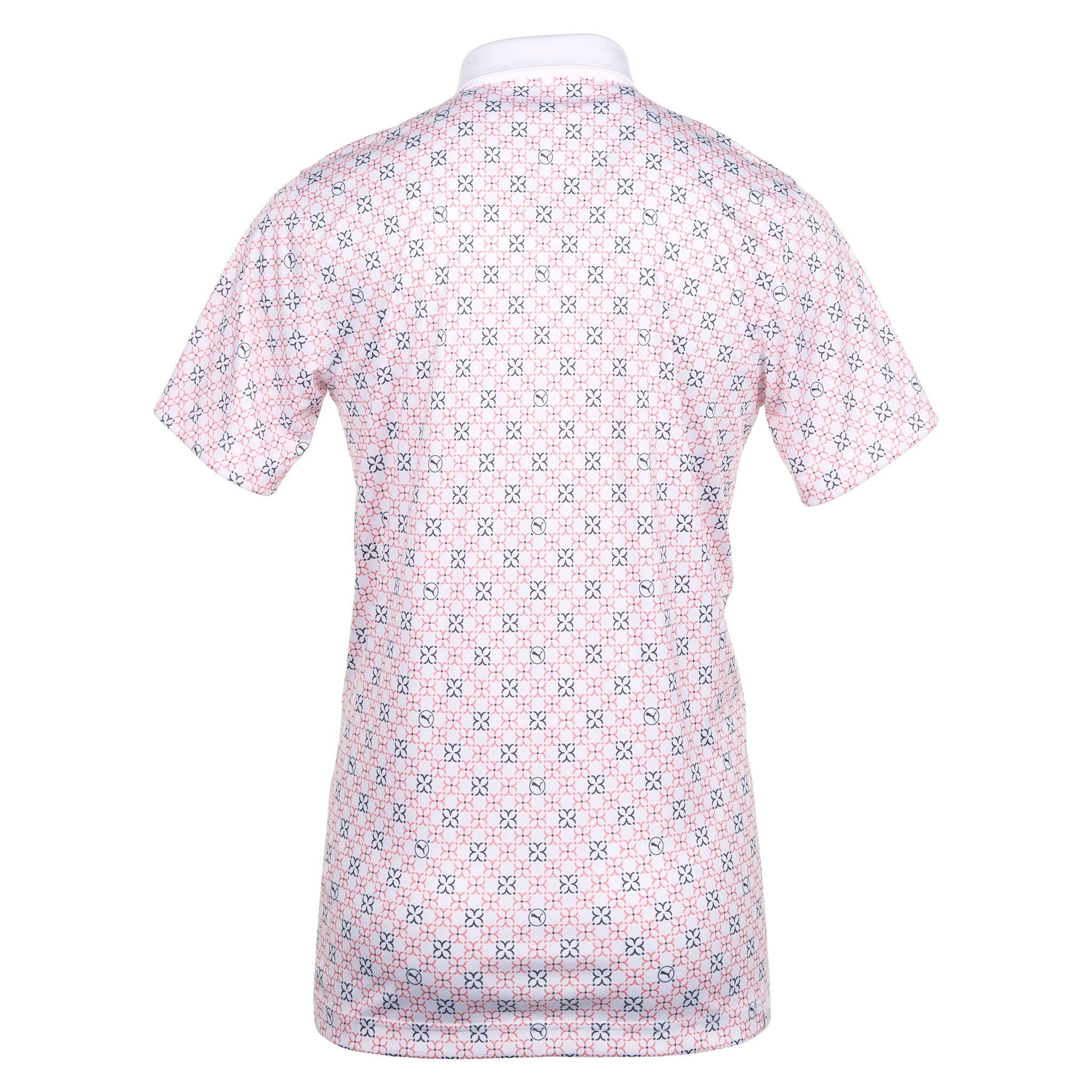 Puma Golf Pure Monogram Polo Shirt White Glow/Melon Punch 02