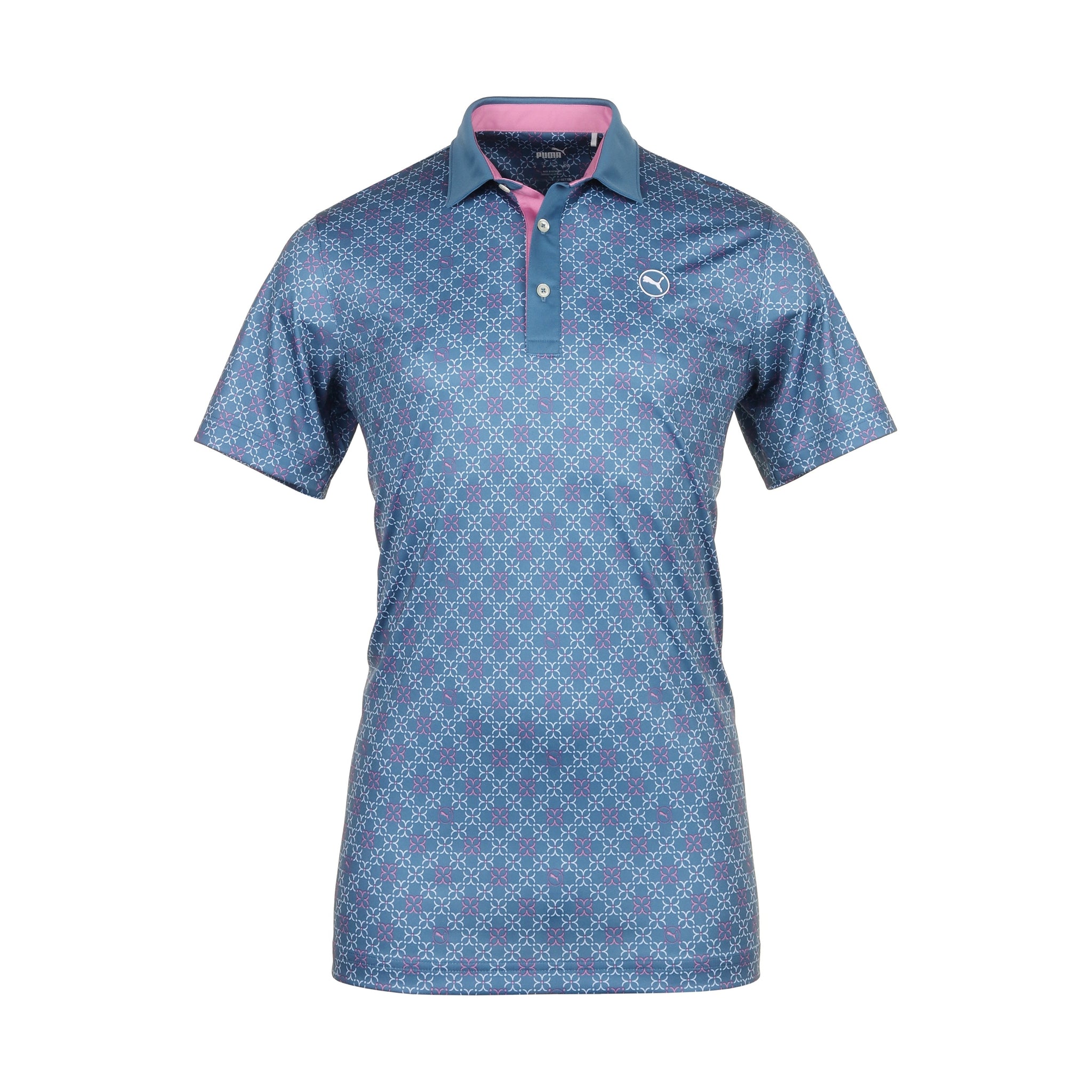Puma Golf Pure Monogram Polo Shirt Blue Horizon/White Glow 06