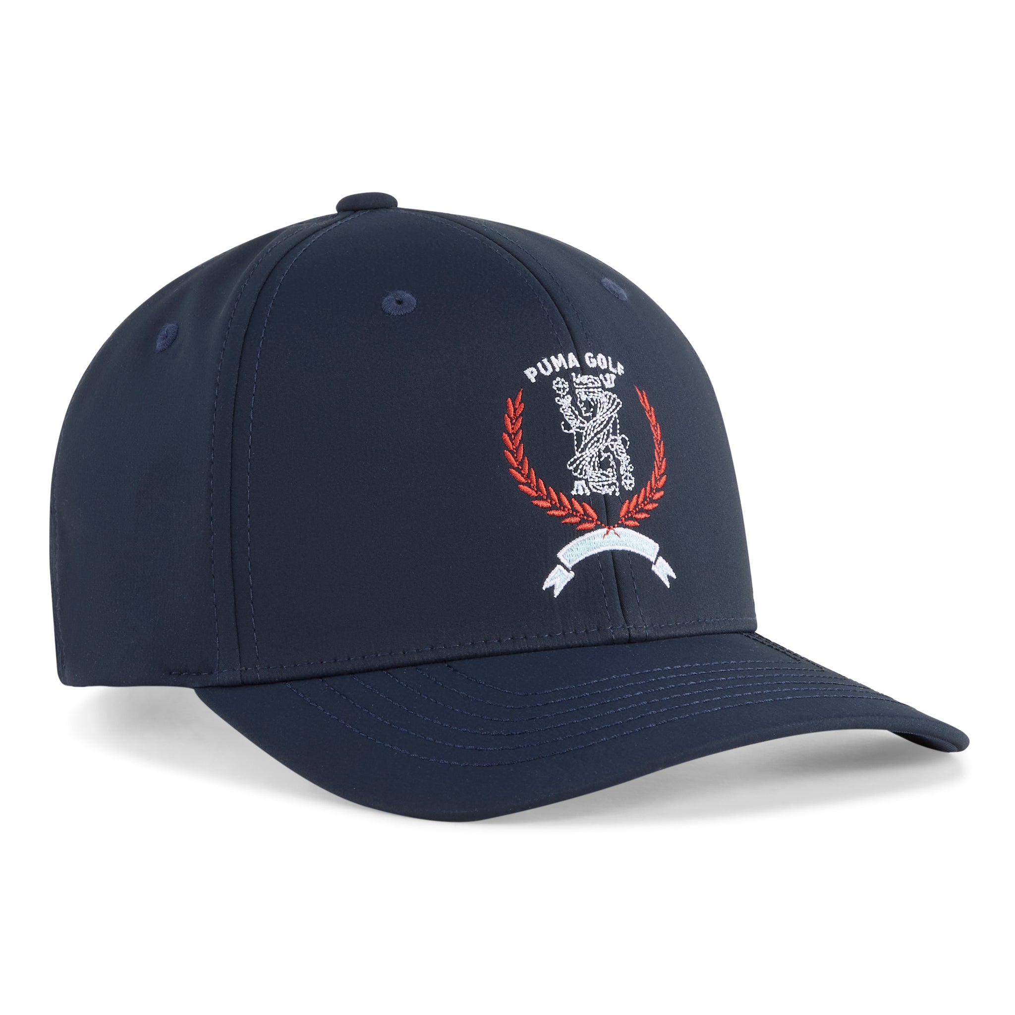 Puma Golf Queen City Snapback Cap Deep Navy/Red Fire 01