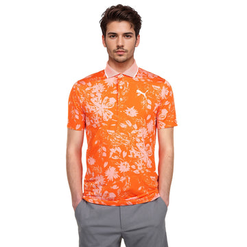 Puma Golf Rose Polo Shirt Rickie Orange 03