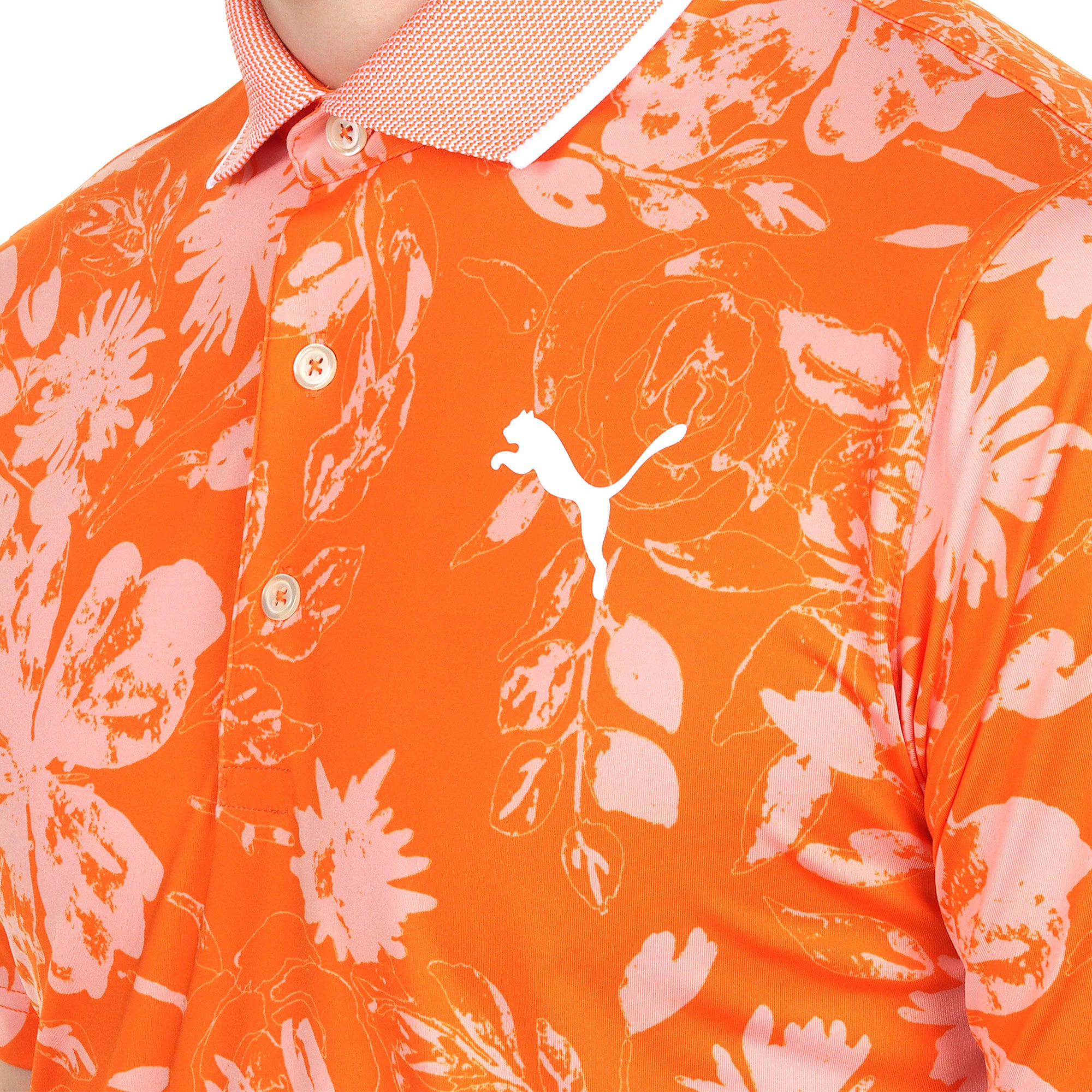 Puma Golf Rose Polo Shirt Rickie Orange 03