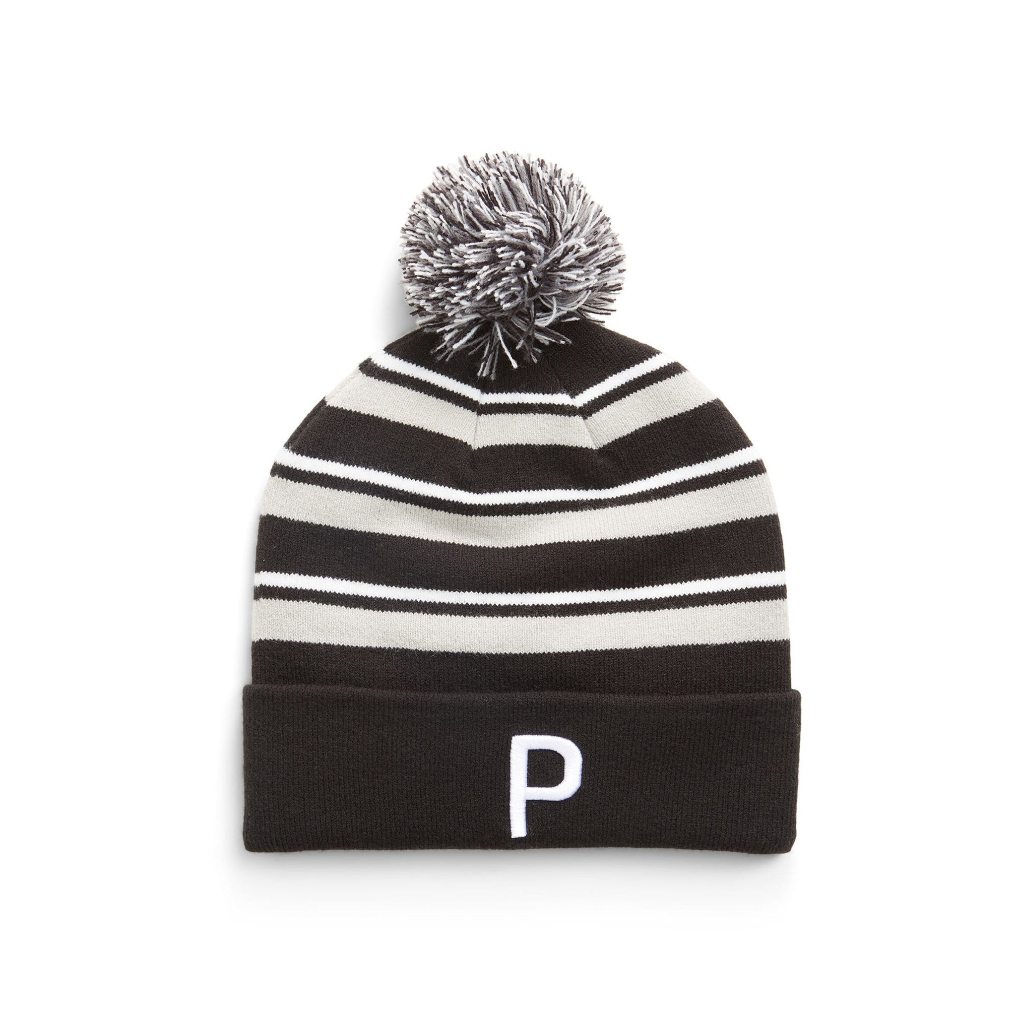Puma Golf WRMLBL Stripe Pom Hat Ash Grey/Puma Black 01