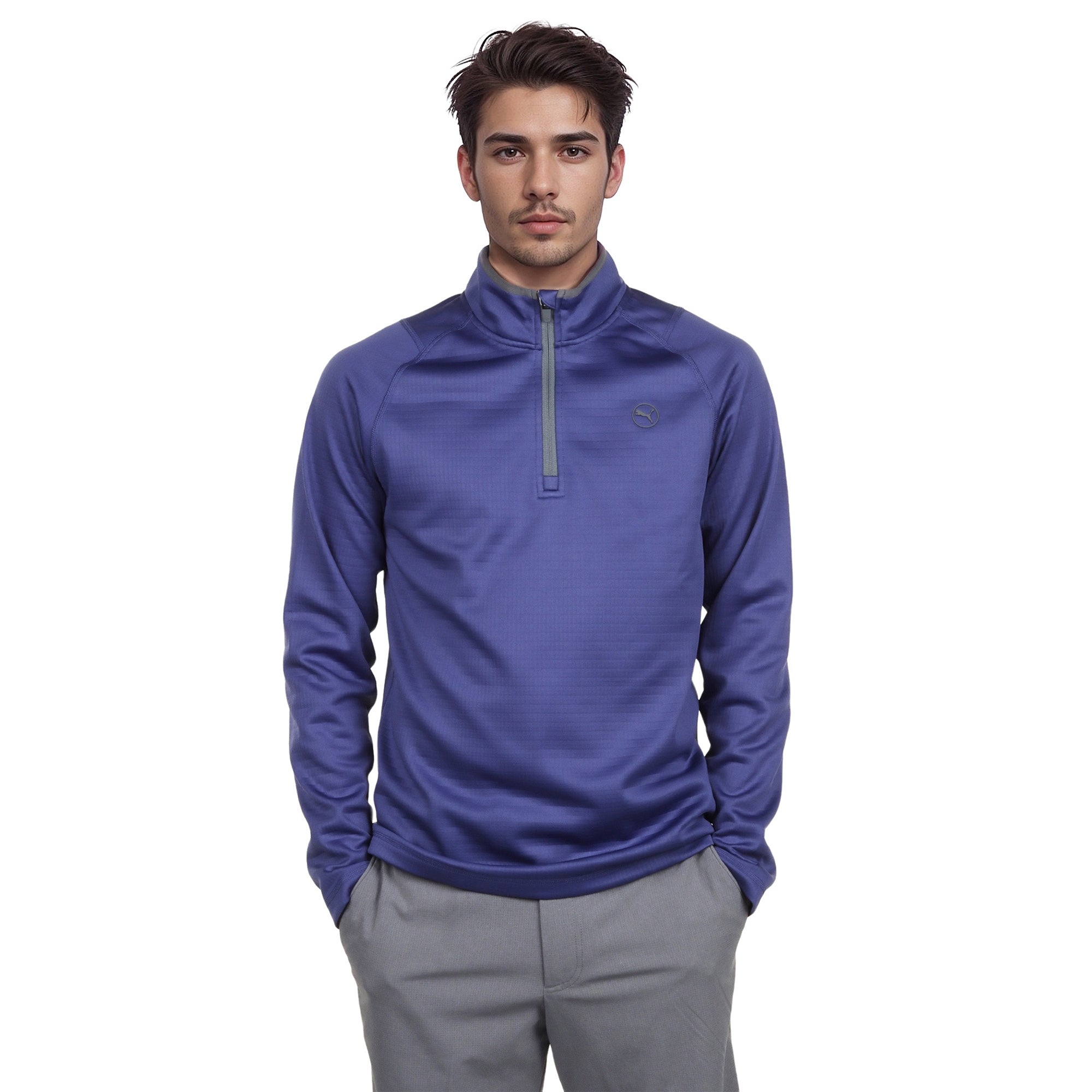 Puma Golf Waffle Fleece 1/4 Zip Blue Crystal 08