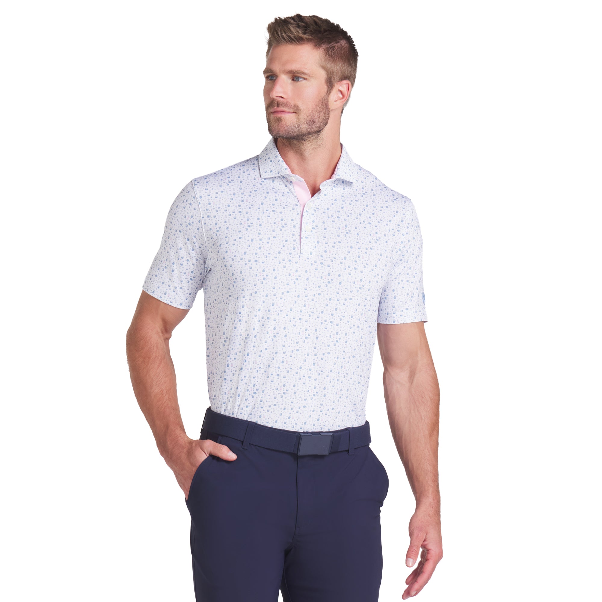 Puma Golf X Arnold Palmer Tea Time Shirt White Glow/Zen Blue 02