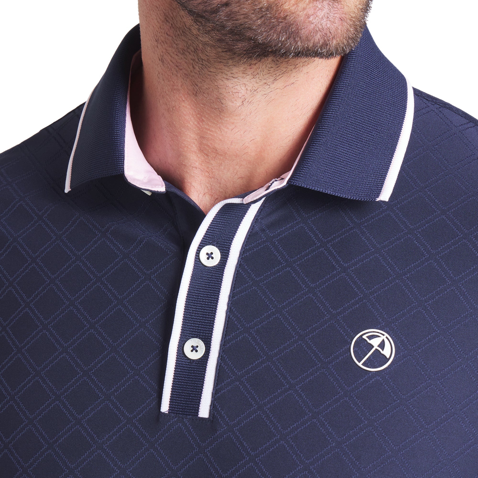 Puma Golf X Arnold Palmer Tipped Jacquard Shirt Deep Navy 03