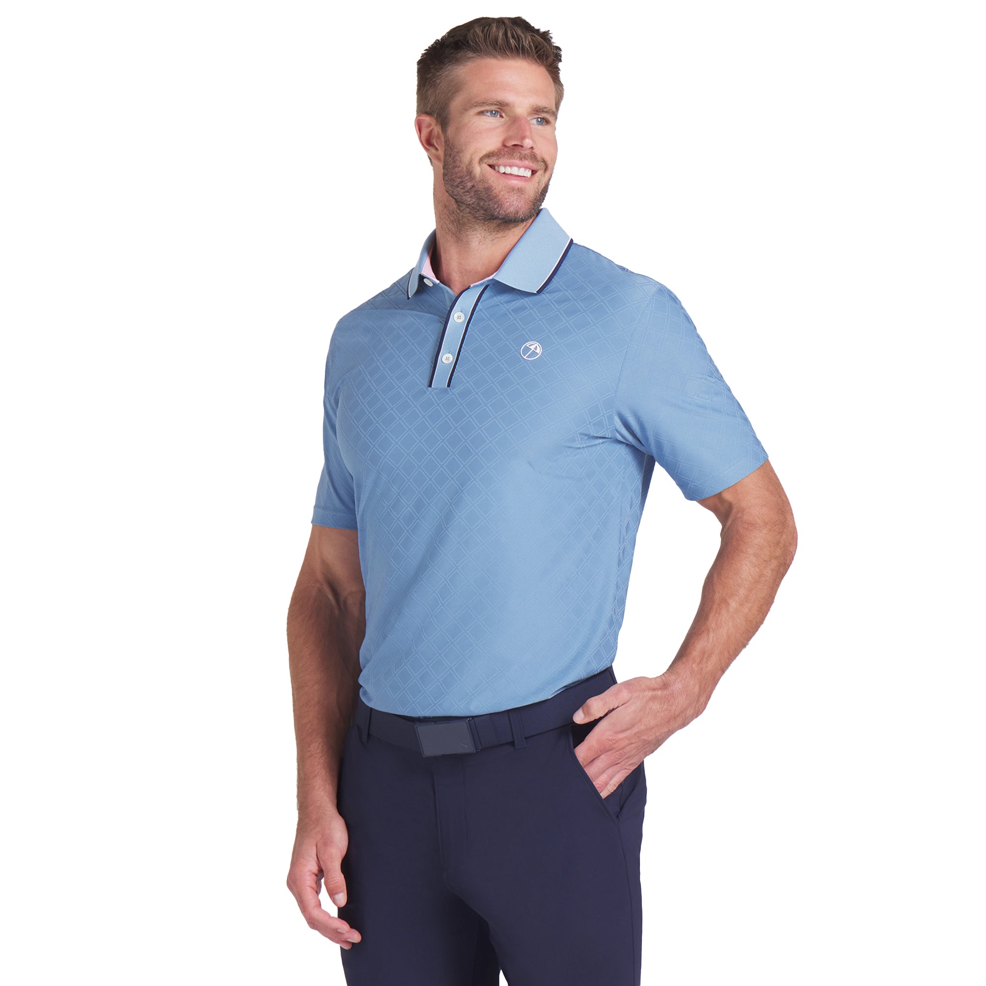 Puma Golf X Arnold Palmer Tipped Jacquard Shirt Zen Blue 04