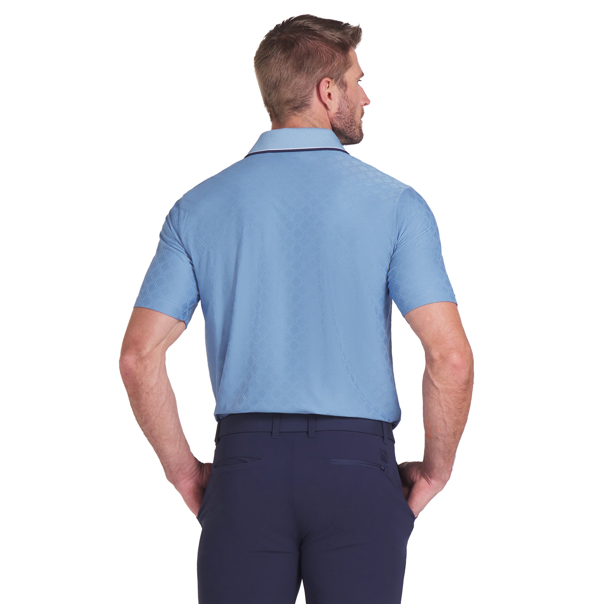 Puma Golf X Arnold Palmer Tipped Jacquard Shirt Zen Blue 04