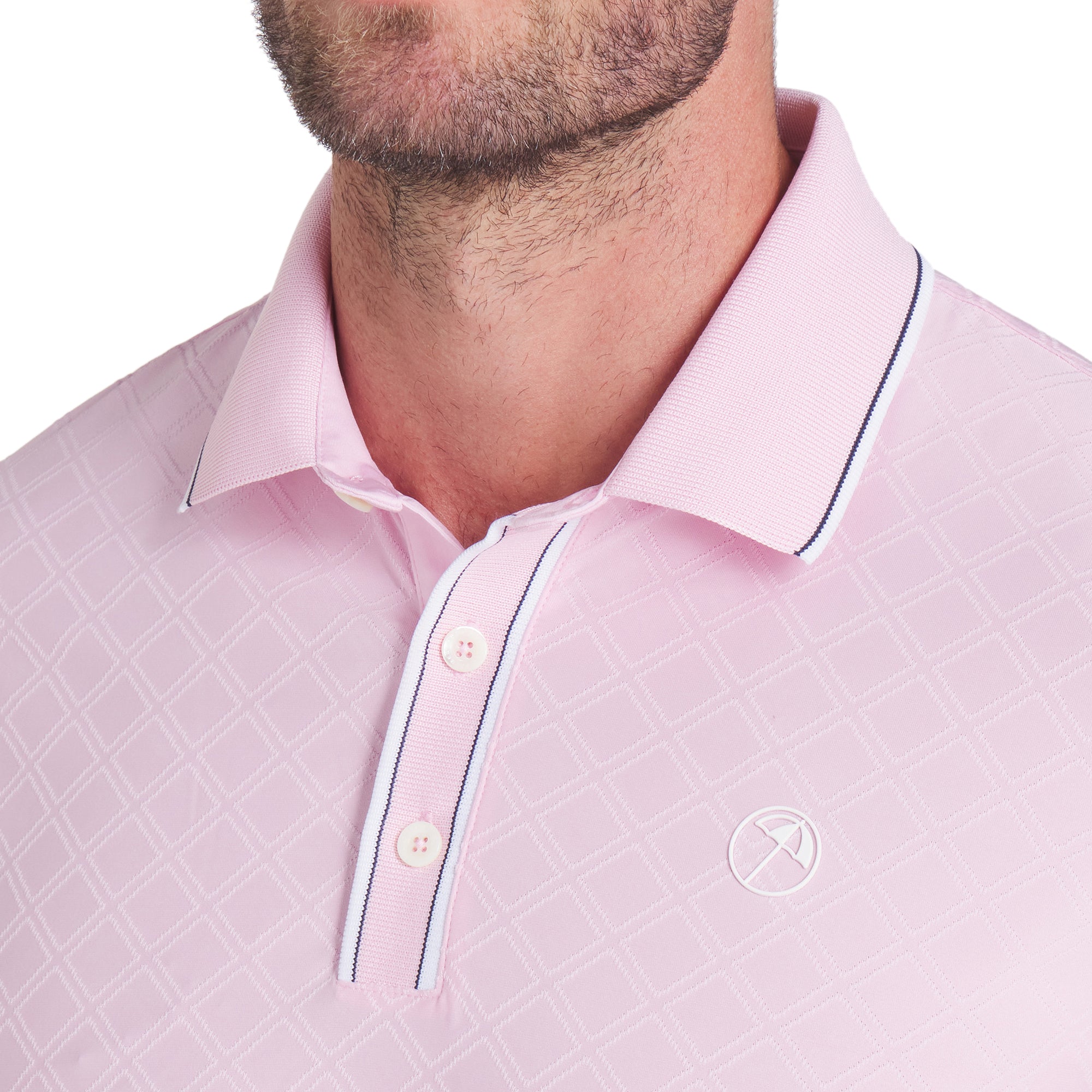 Puma Golf X Arnold Palmer Tipped Jacquard Shirt Pale Pink 05