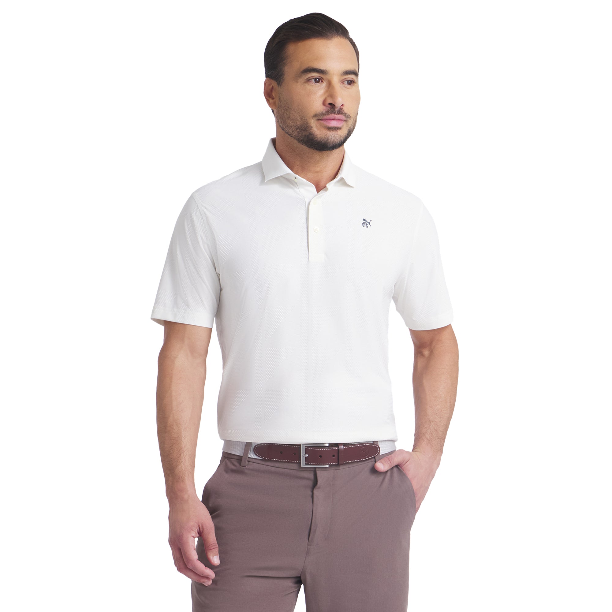 Puma Golf x Reigning Champ Jacquard Polo Shirt - Warm White 01