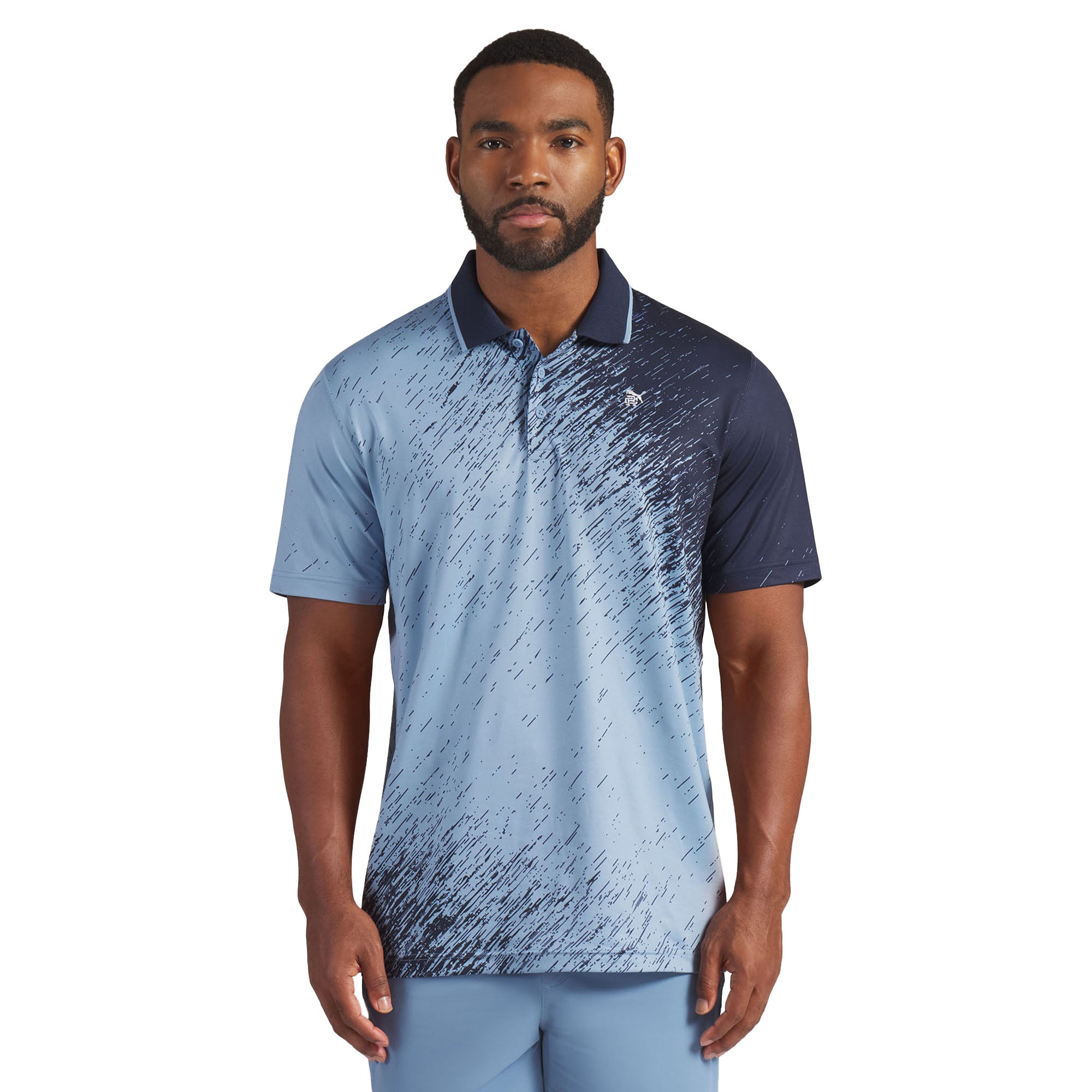 Puma Golf x Reigning Champ Polo Shirt - Zen Blue/Deep Navy 02