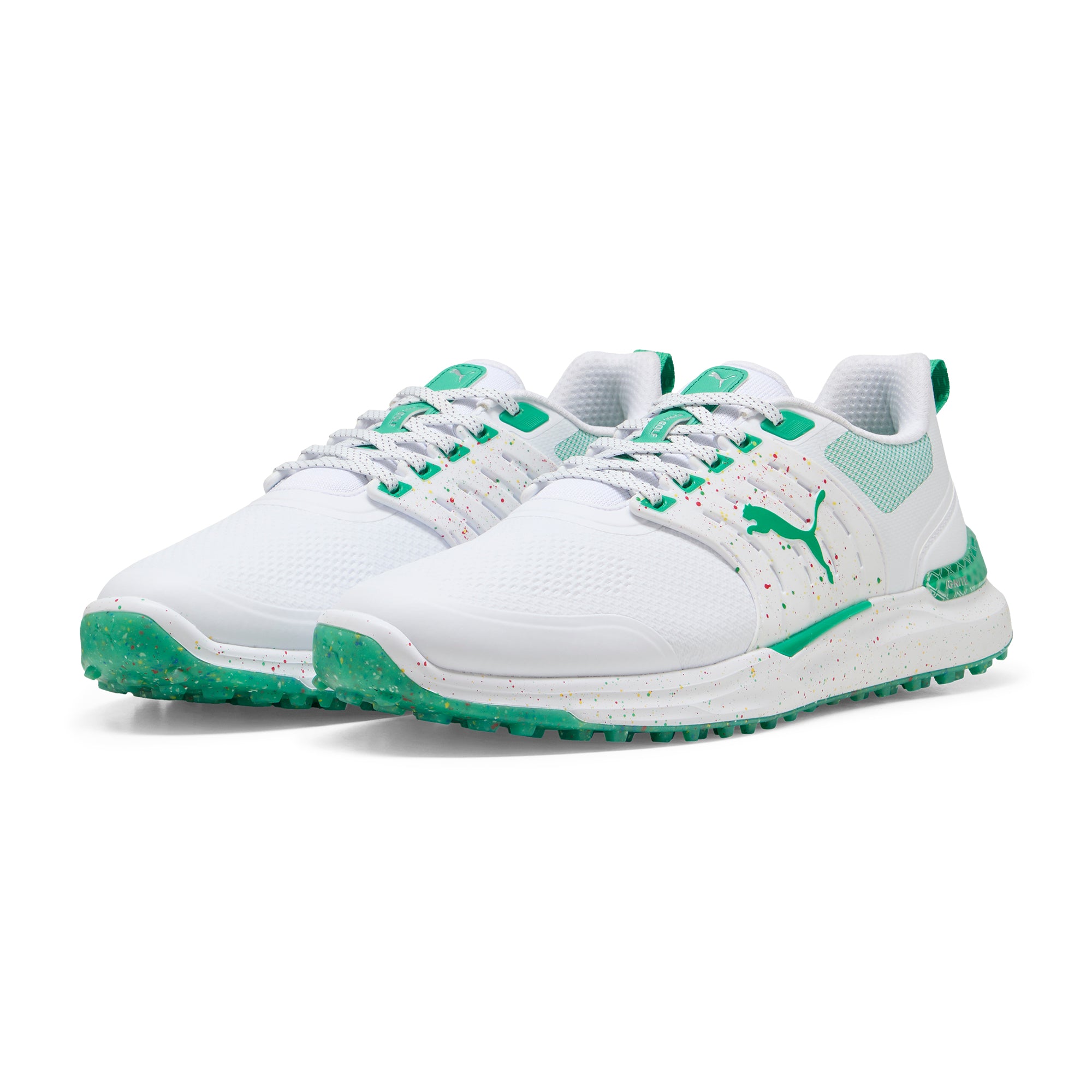 Puma Ignite Elevate API Golf Shoes Puma White/Grassy Green 01