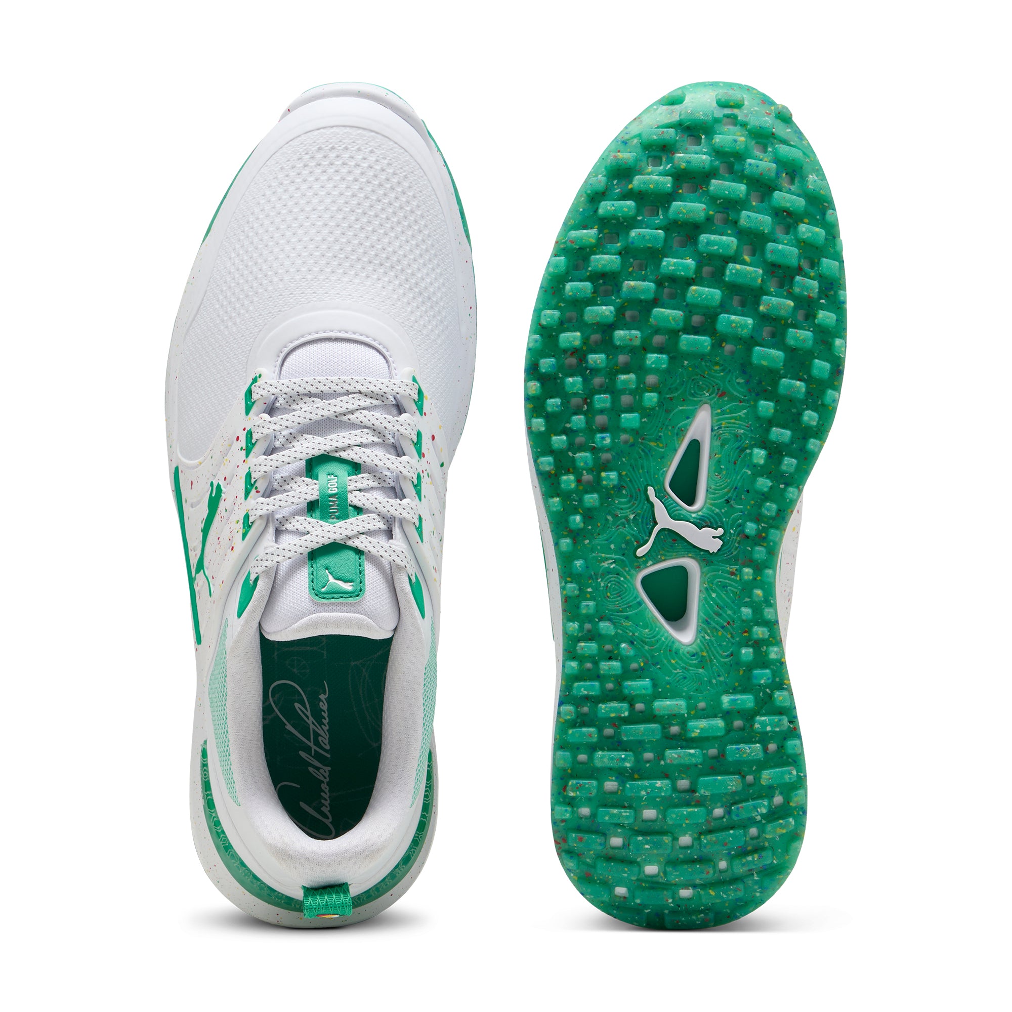 Puma Ignite Elevate API Golf Shoes Puma White/Grassy Green 01