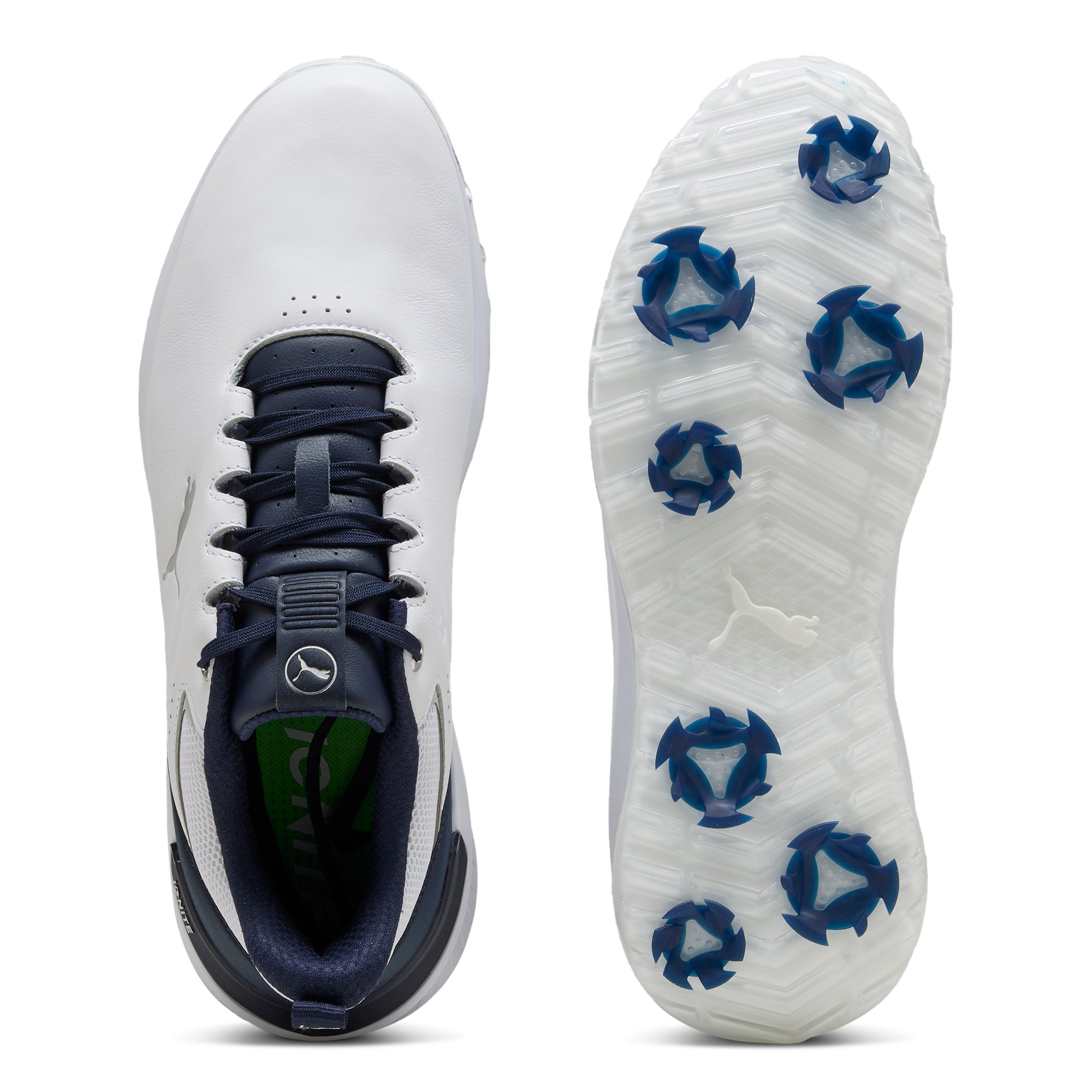 Puma Ignite Innovate Leather Golf Shoes Puma White/Deep Navy 03