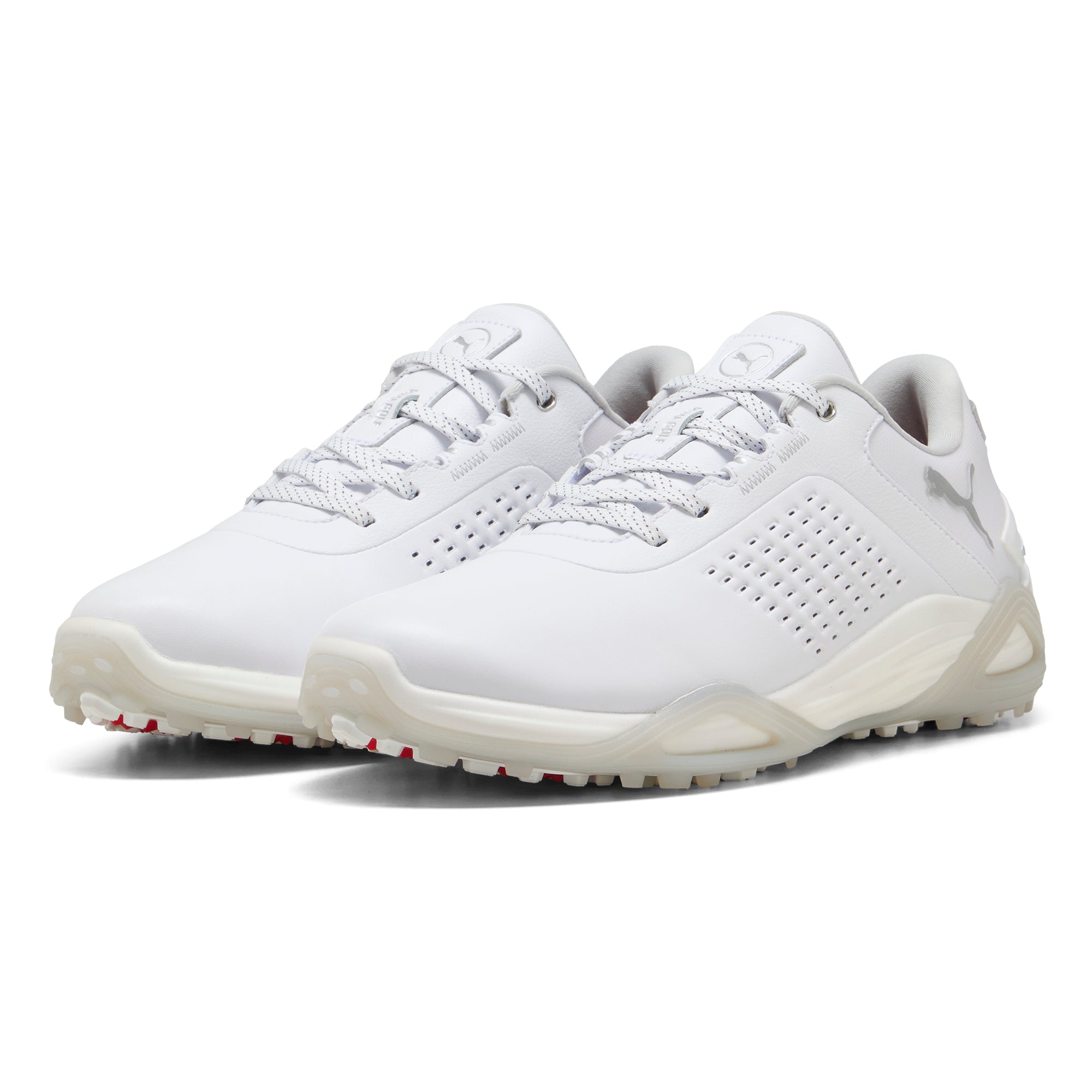 Puma Shadowcat Nitro Leather Golf Shoes Puma White/Ash Grey 01
