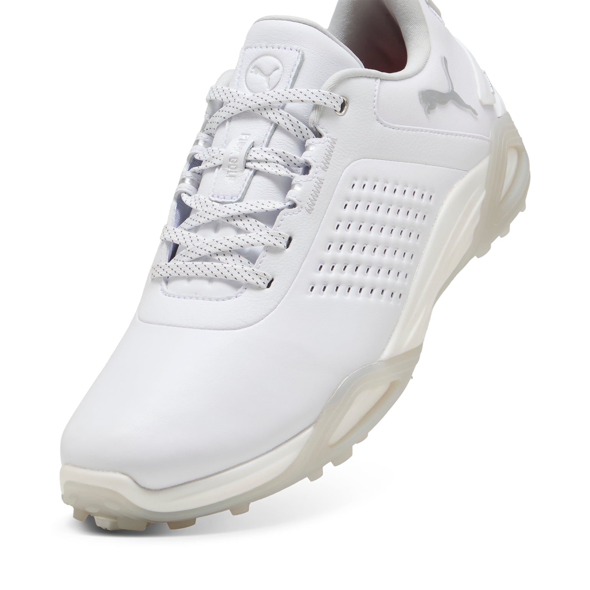 Puma Shadowcat Nitro Leather Golf Shoes Puma White/Ash Grey 01