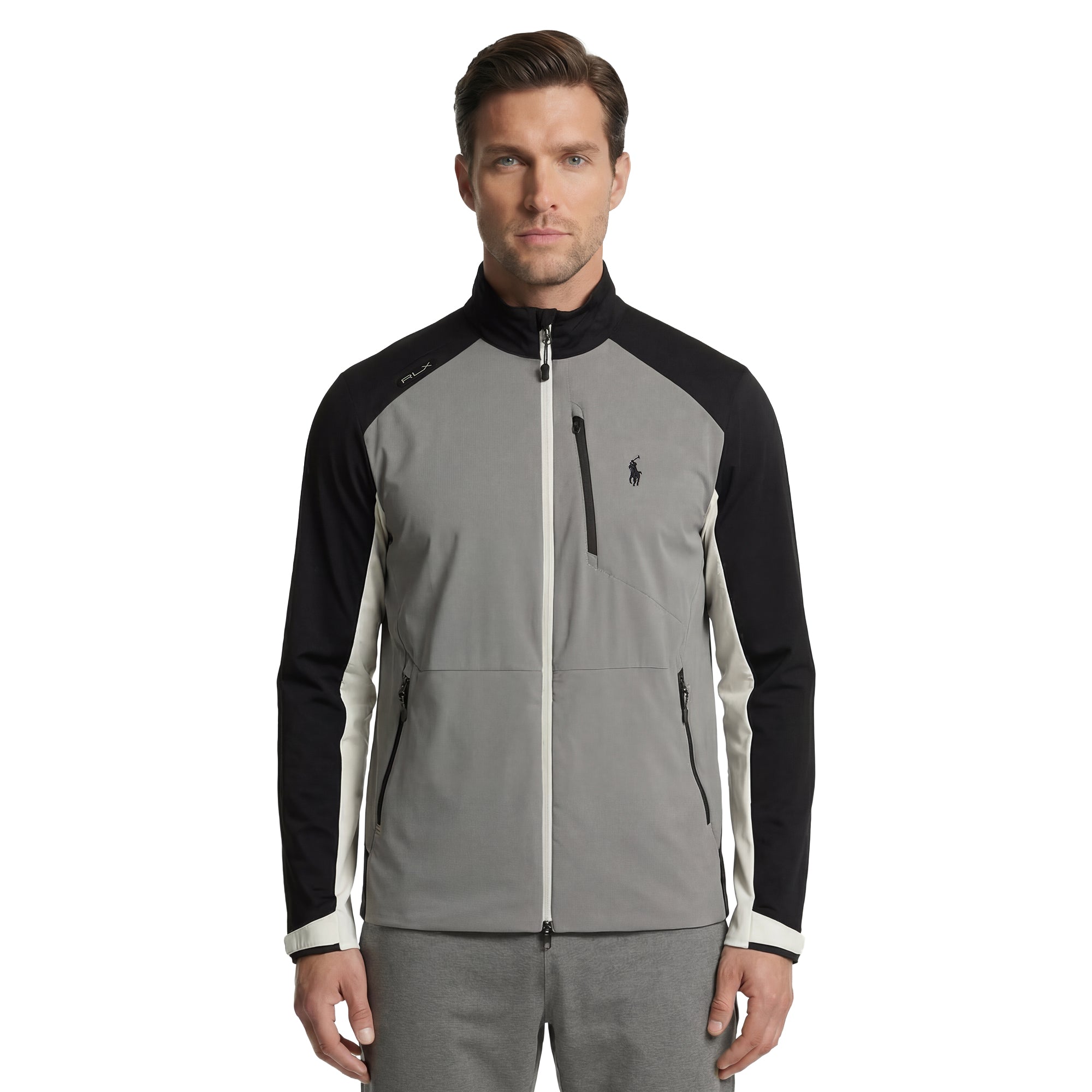 RLX Ralph Lauren Colour Block Packable Golf Jacket - Perfect Grey